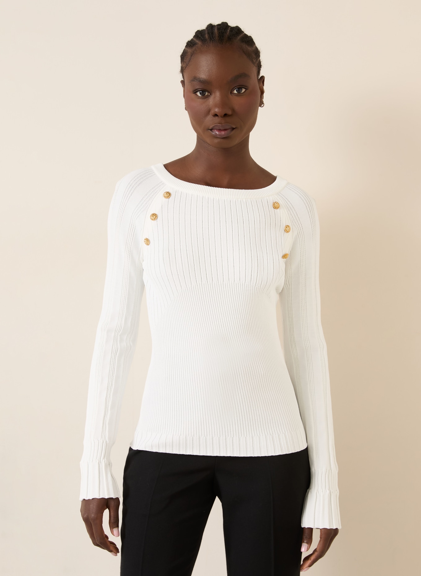 BALMAIN Pullover: WEISS