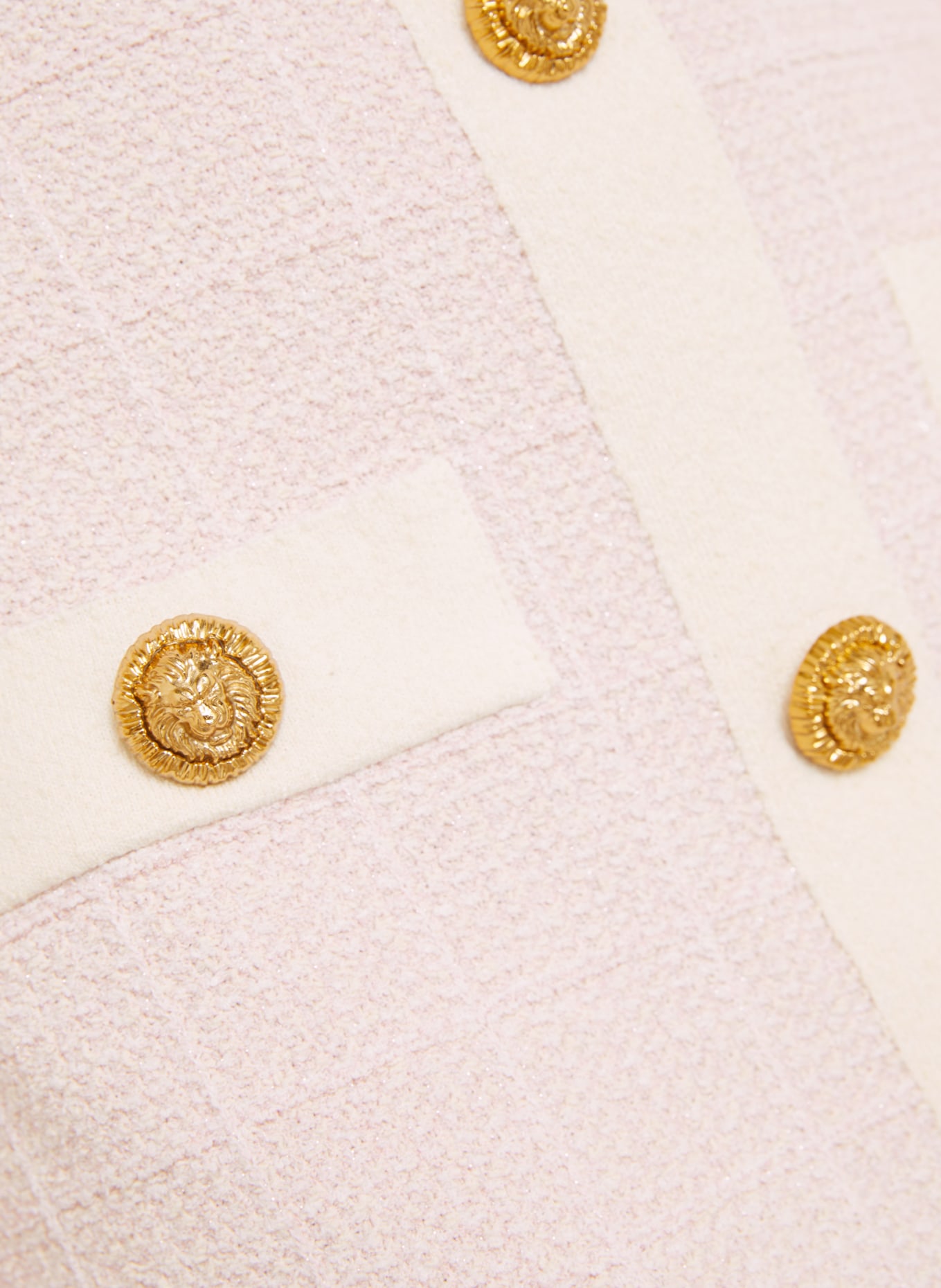 BALMAIN Cocktailkleid mit Glitzergarn: HELLROSA / CREME