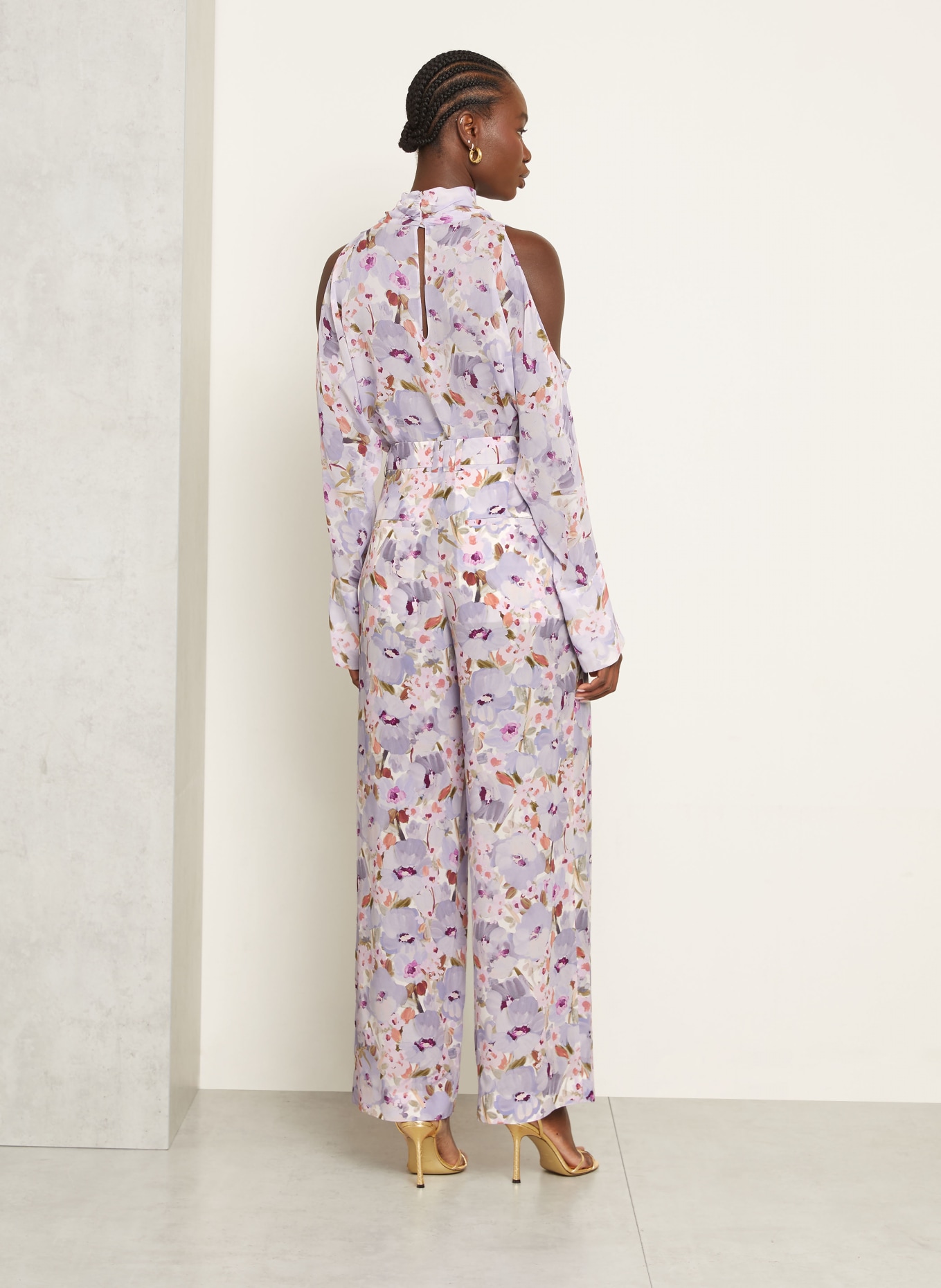 BALMAIN Marlenehose: HELLLILA / DUNKELROT / DUNKELGRÜN