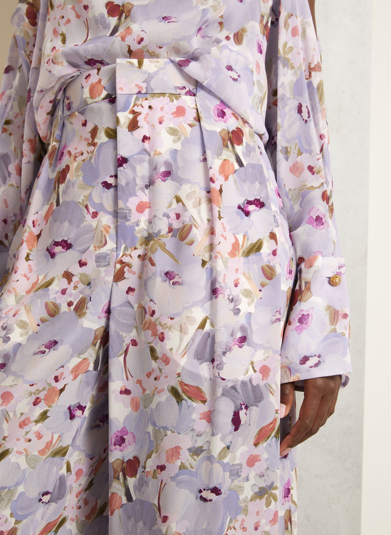 BALMAIN Marlenehose: HELLLILA / DUNKELROT / DUNKELGRÜN