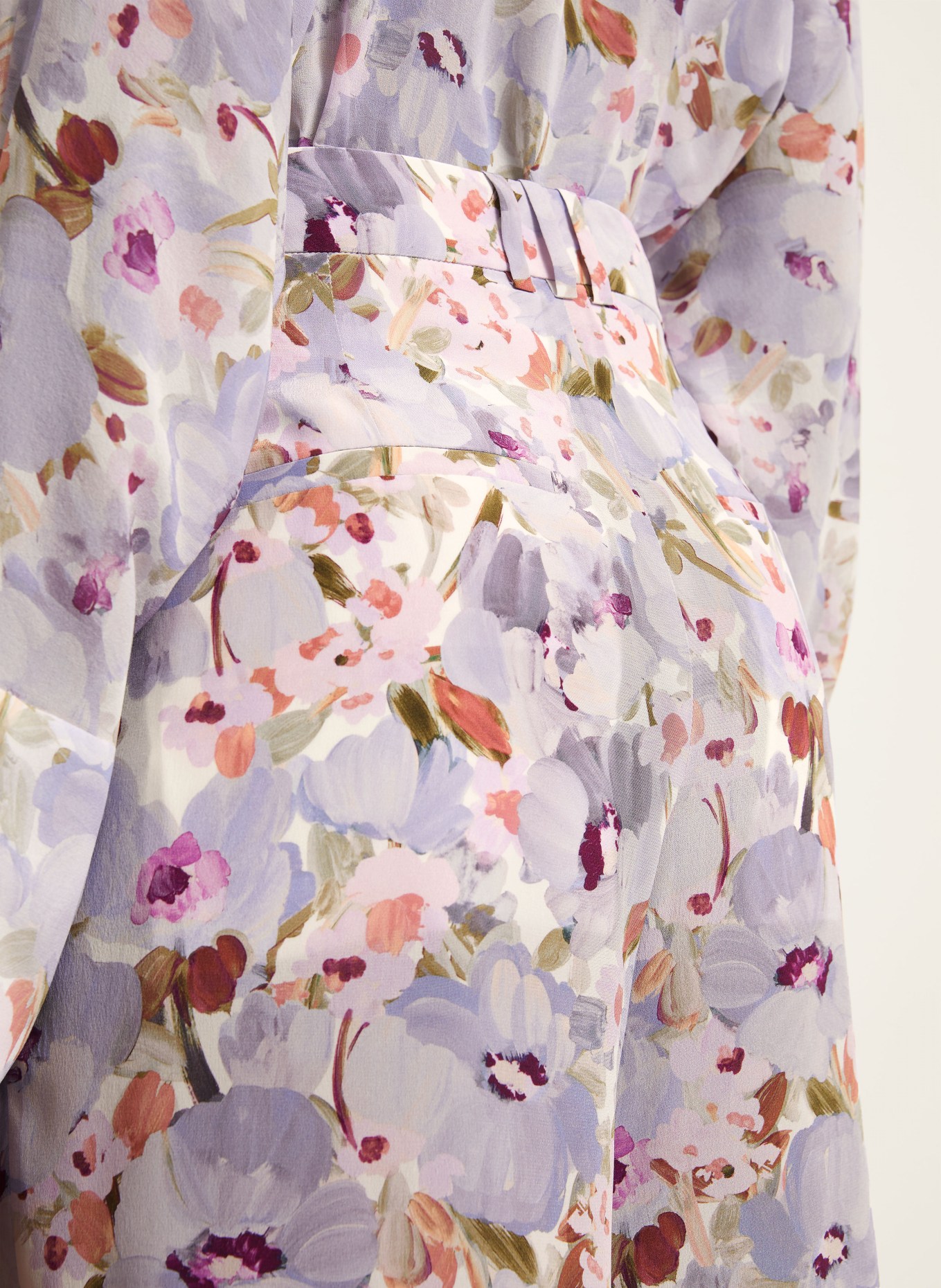 BALMAIN Marlenehose: HELLLILA / DUNKELROT / DUNKELGRÜN