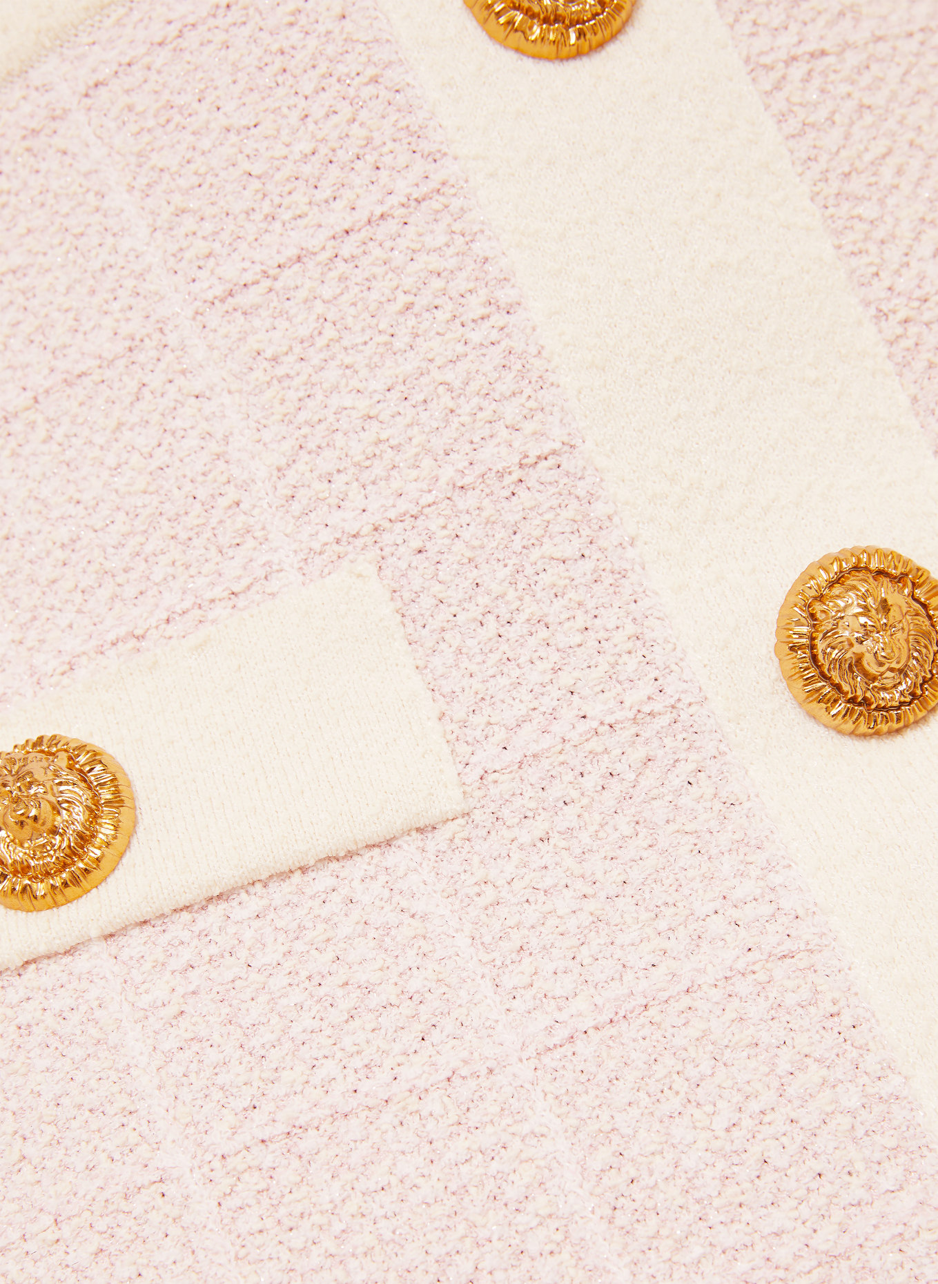 BALMAIN Strickrock mit Glitzergarn: ROSA / CREME