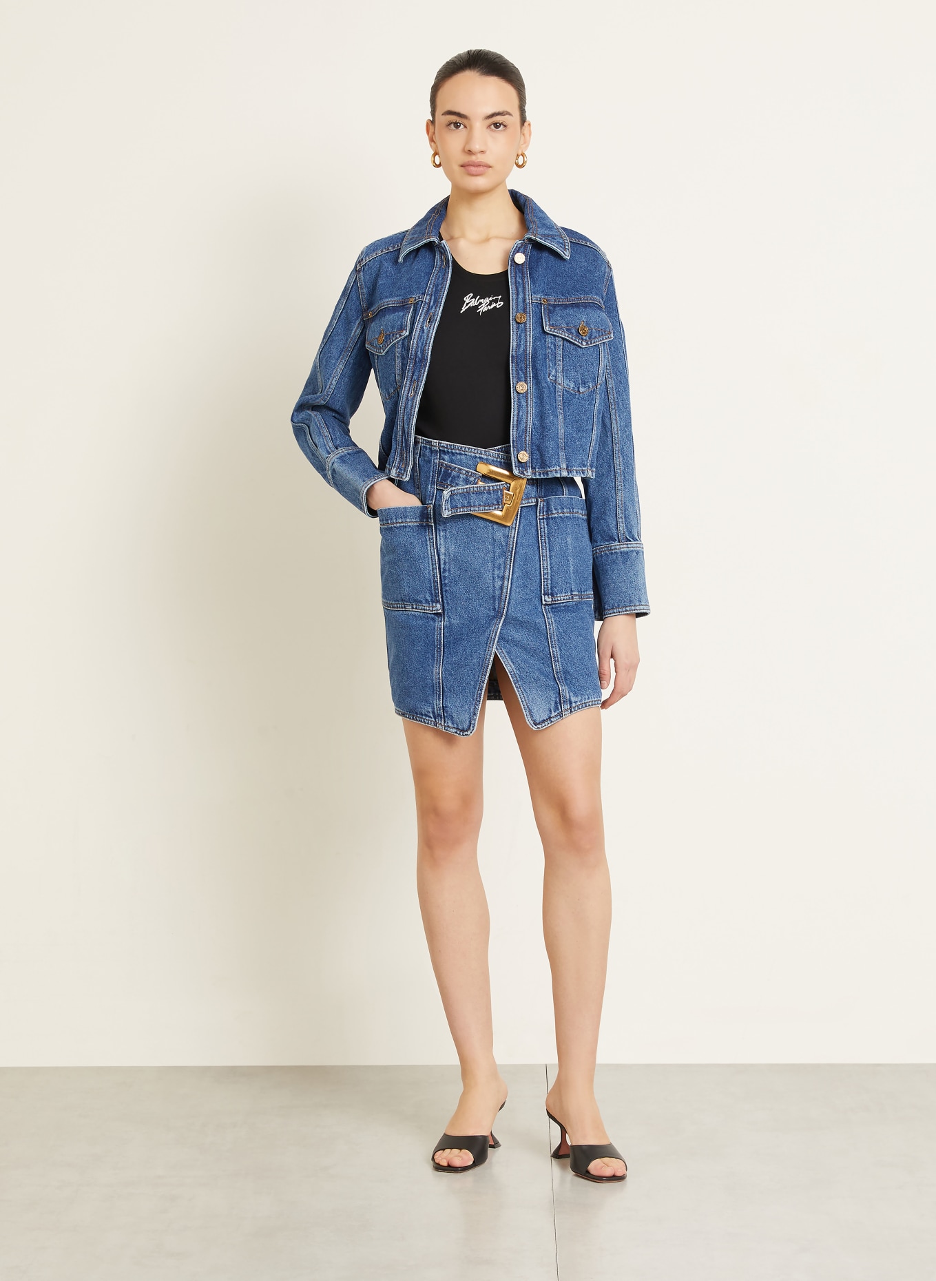 BALMAIN Top: SCHWARZ / WEISS