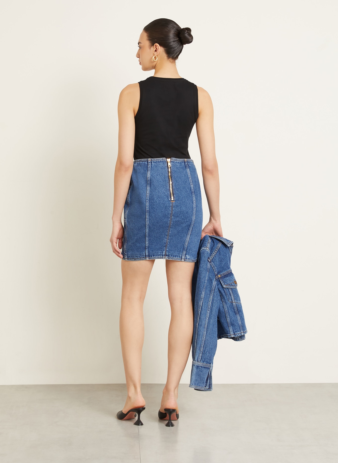 BALMAIN Top: SCHWARZ / WEISS