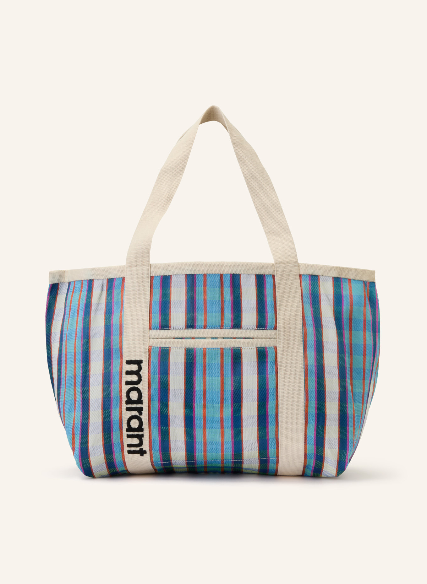 ISABEL MARANT Shopper DARWEN: CREME / PINK / TÜRKIS