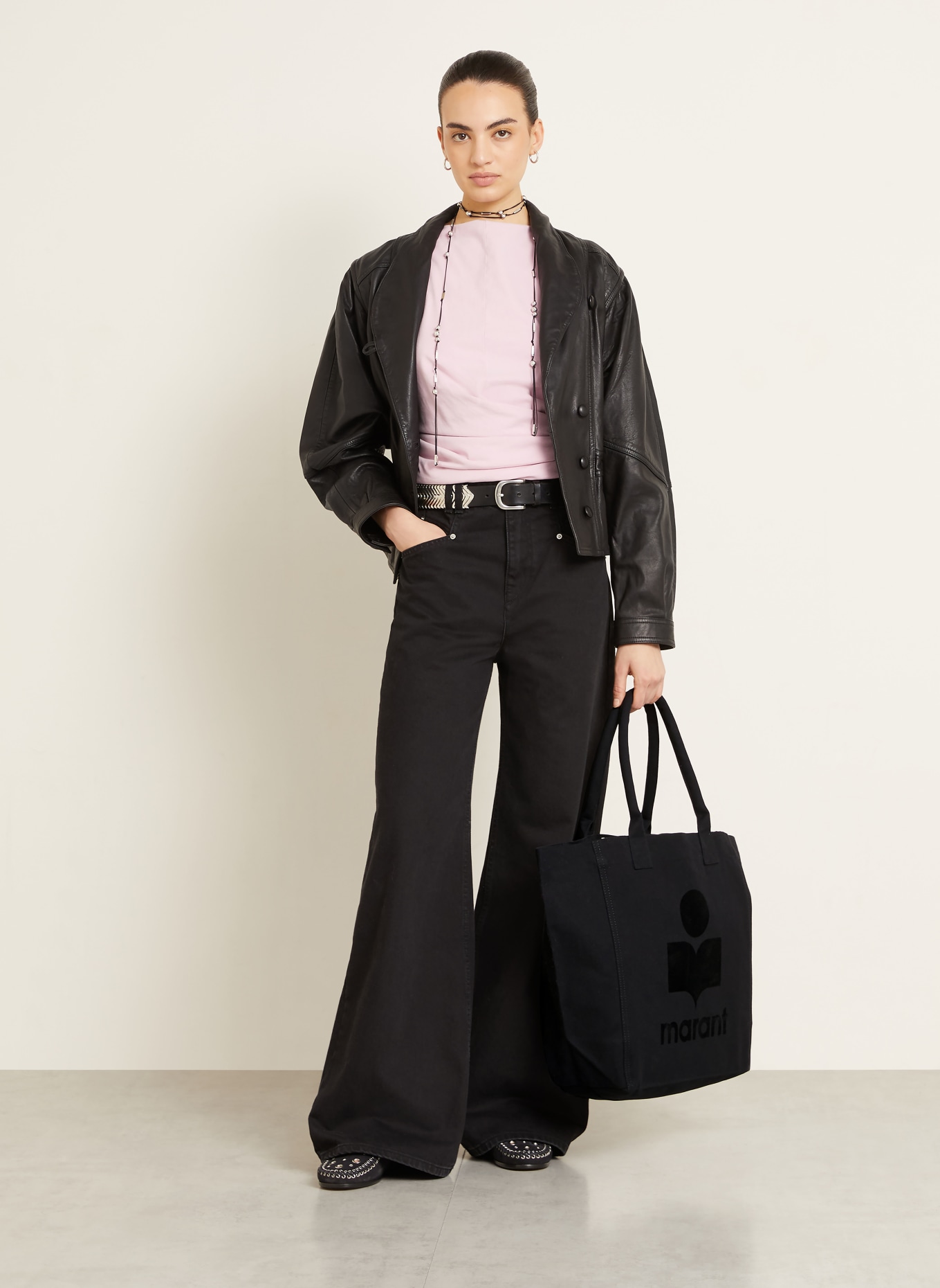 ISABEL MARANT Torba na zakupy YENKY: CZARNY