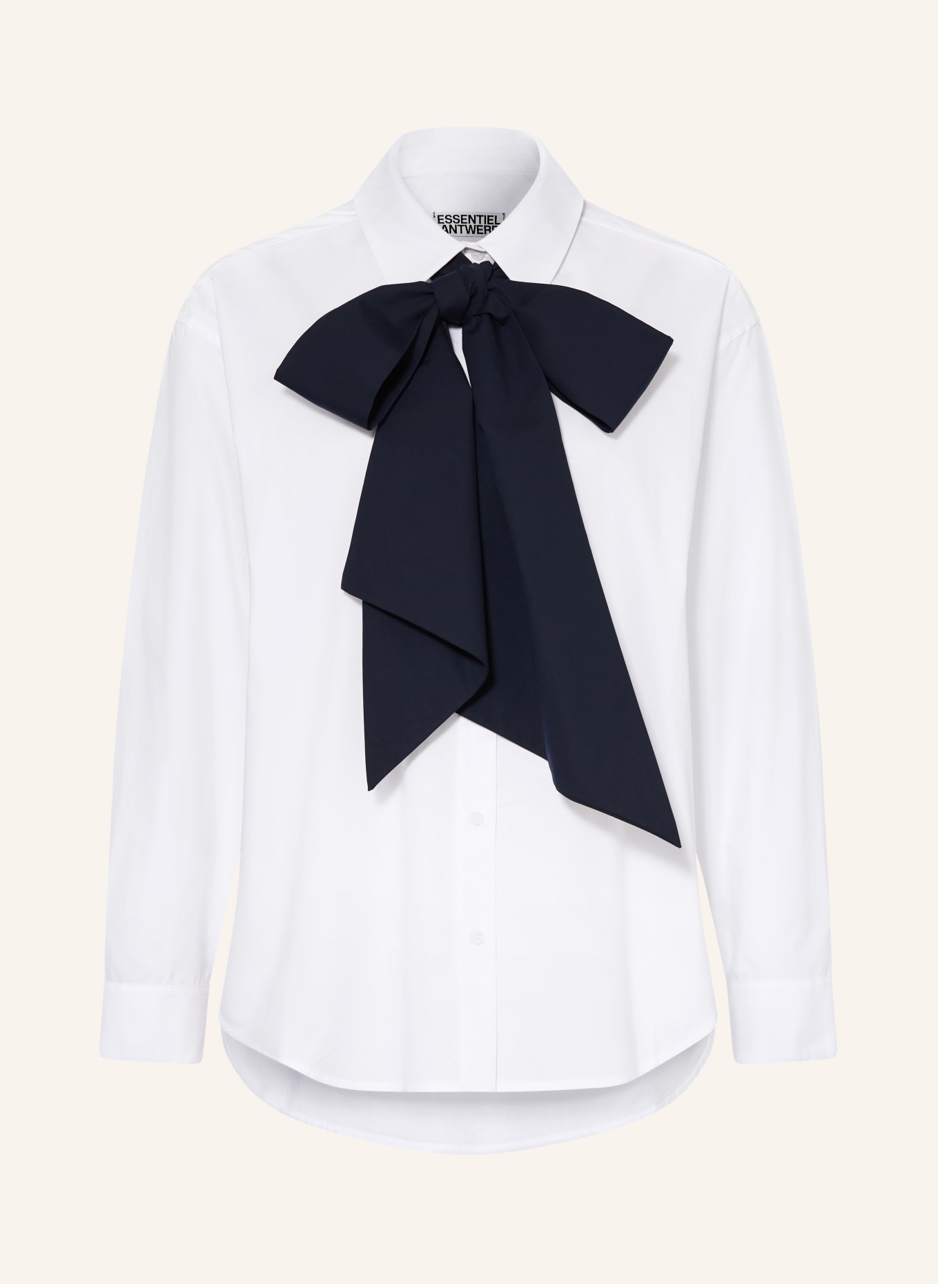 ESSENTIEL ANTWERP Bluzka koszulowa JAMBERS z odpinanym kołnierzykiem: BIAŁY / GRANATOWY