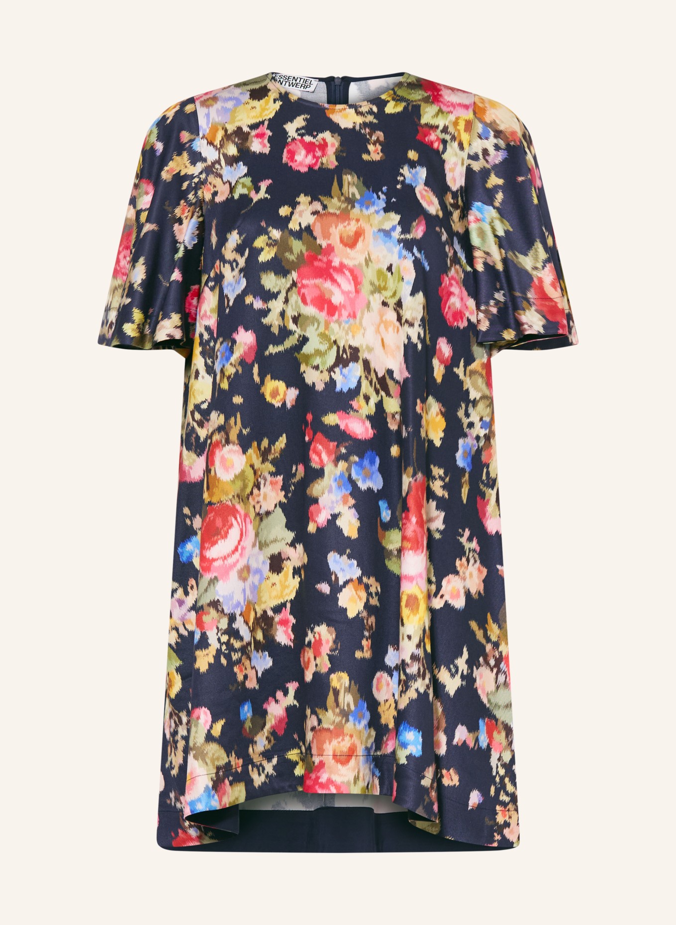 ESSENTIEL ANTWERP JAMIE dress: DARK BLUE / RED / OLIVE