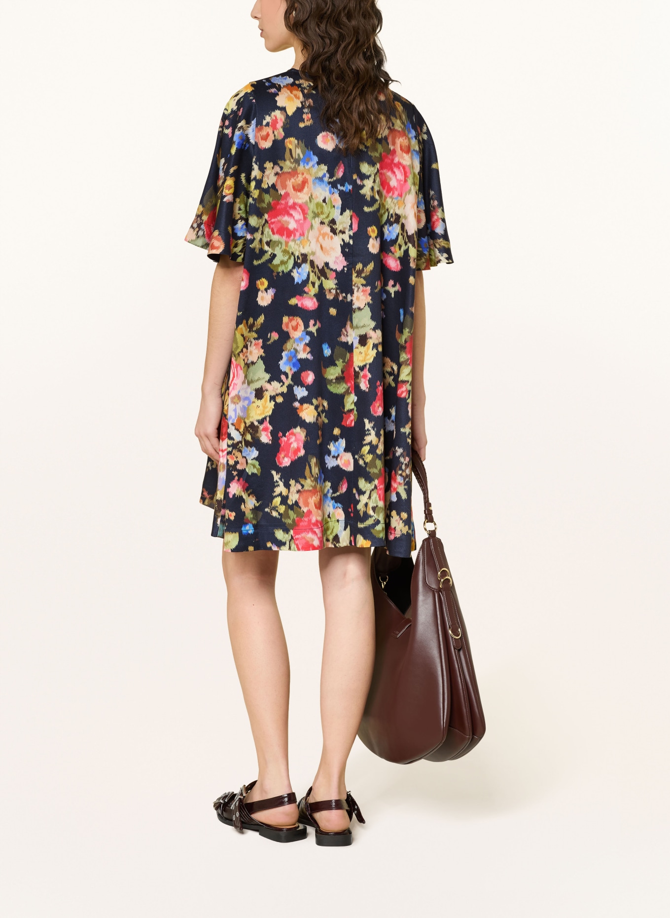 ESSENTIEL ANTWERP JAMIE dress: DARK BLUE / RED / OLIVE