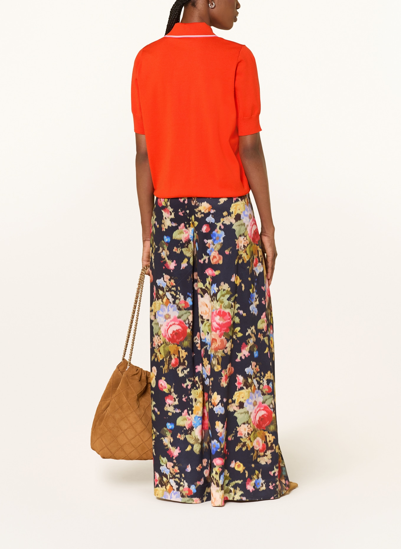 ESSENTIEL ANTWERP Strick-Poloshirt mit abnehmbarer Schluppe: ORANGE