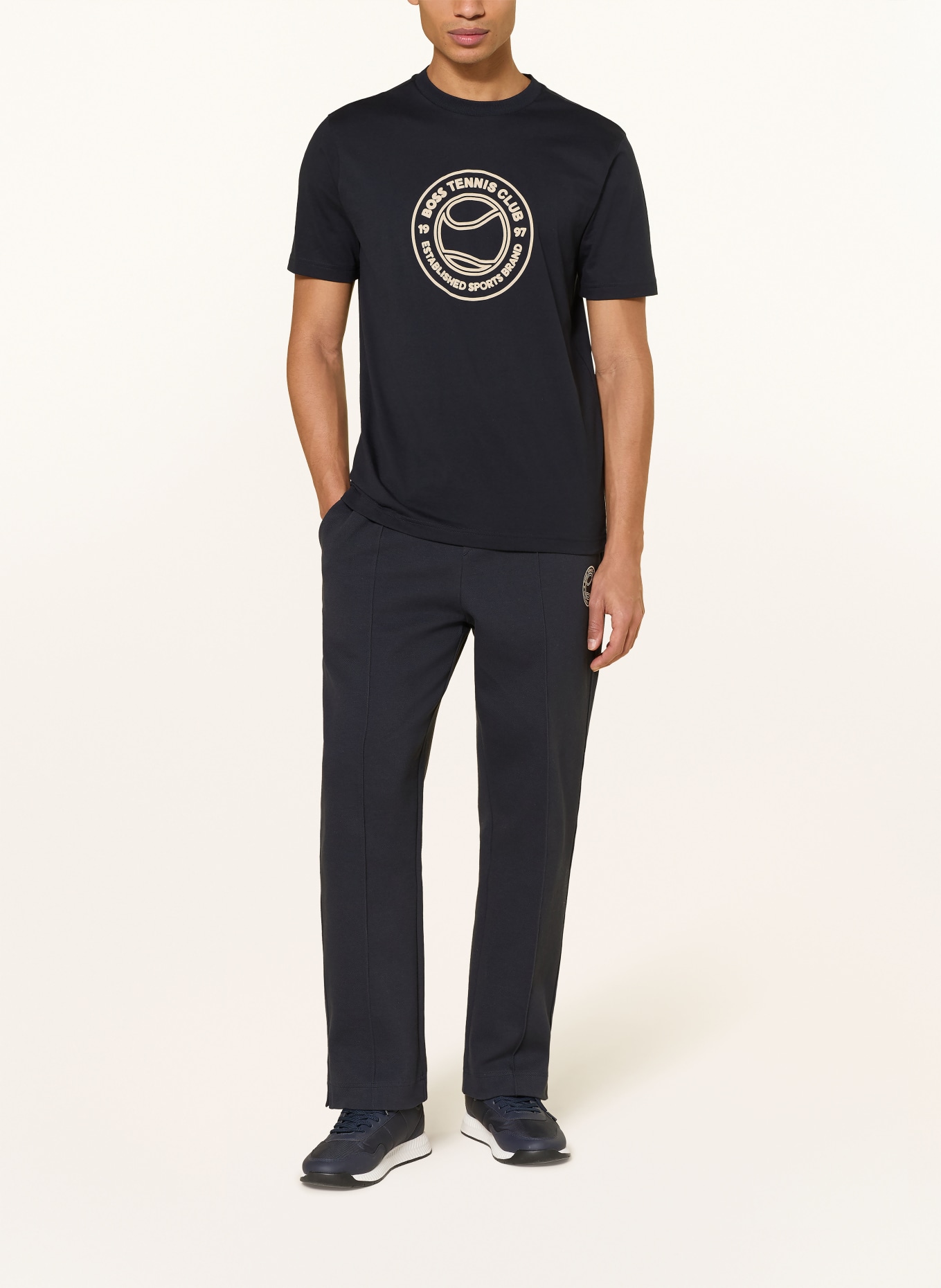 BOSS T-Shirt JOIN: DUNKELBLAU / BEIGE