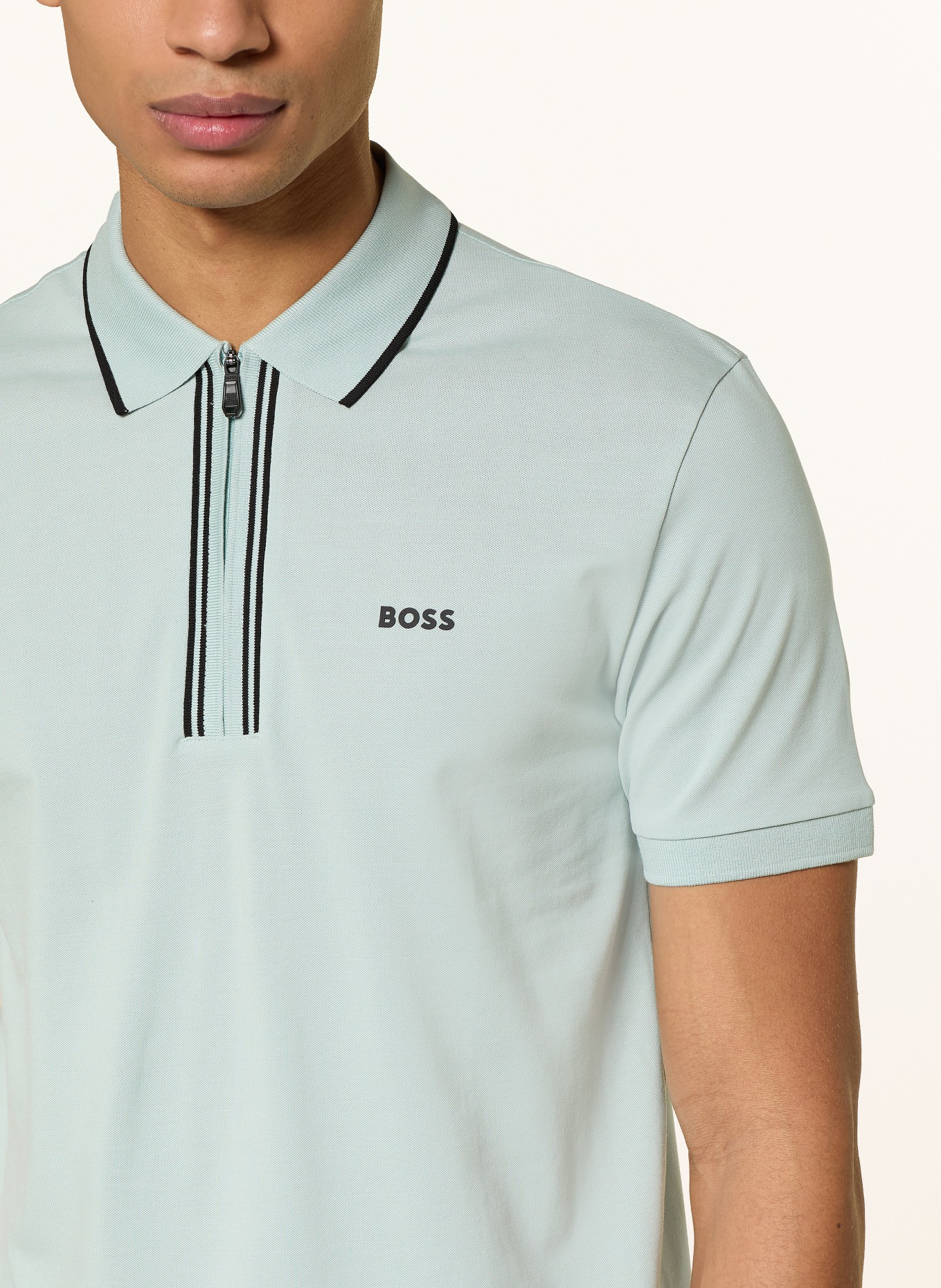 BOSS Jersey-Poloshirt PHILIX: HELLGRÜN / SCHWARZ