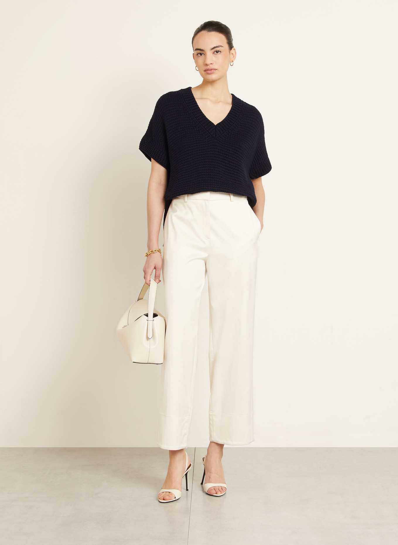 IRIS von ARNIM Pletené tričko MARCELLINE: TMAVĚ MODRÁ