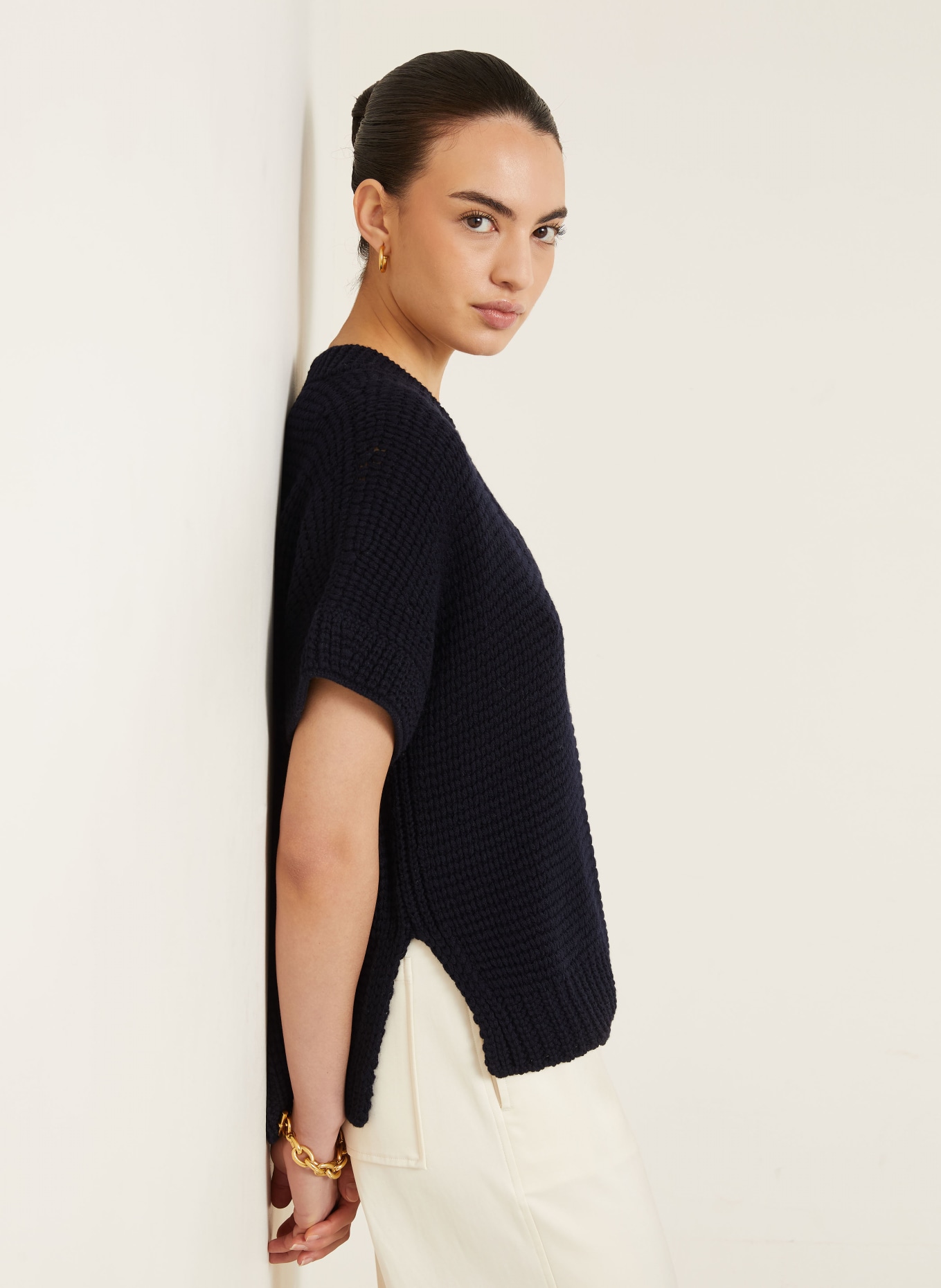 IRIS von ARNIM Pletené tričko MARCELLINE: TMAVĚ MODRÁ