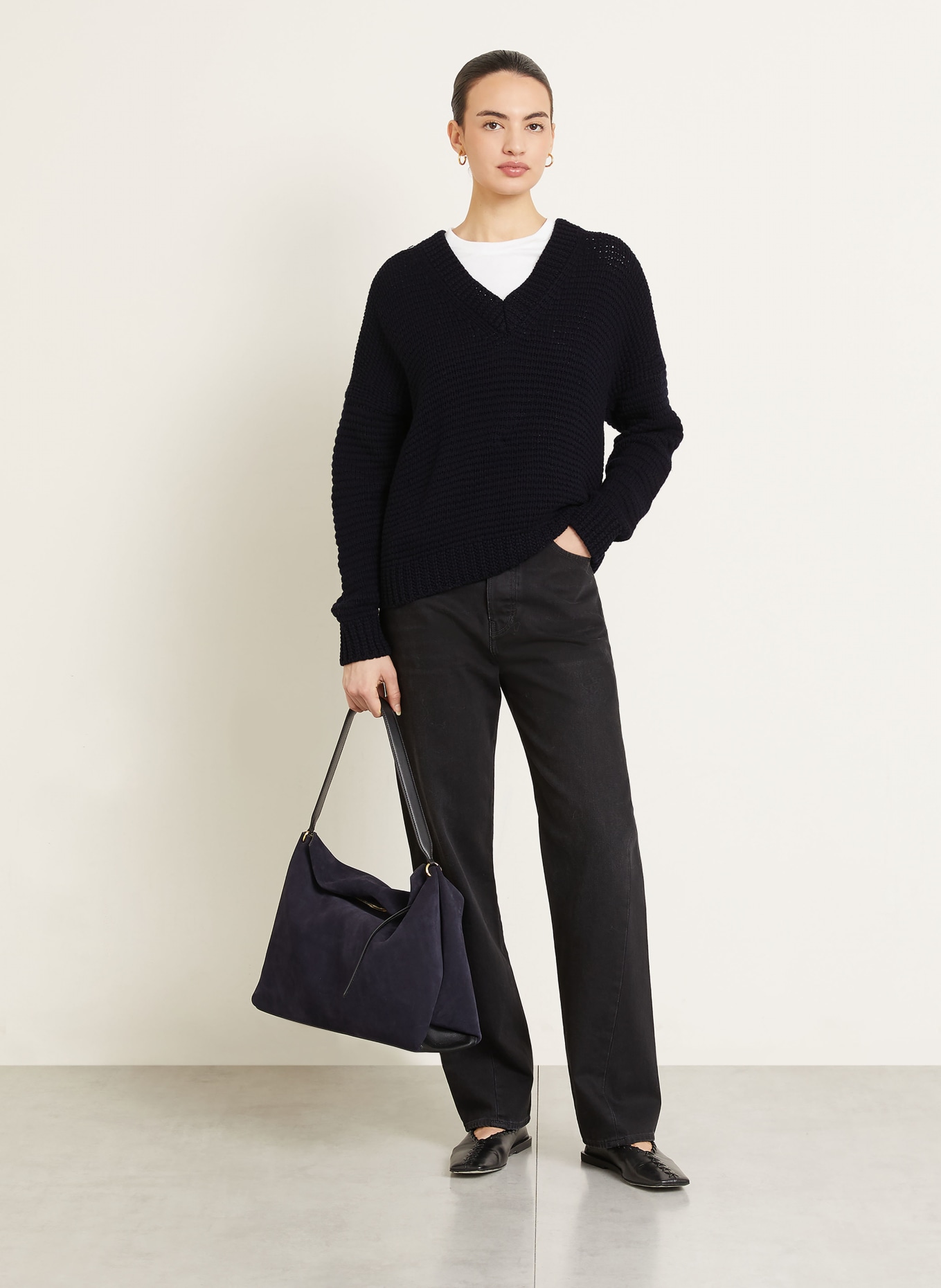 IRIS von ARNIM Sweter z kaszmiru MAGNOLIE: GRANATOWY