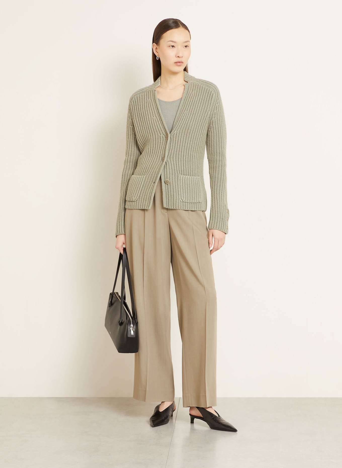 IRIS von ARNIM Strickjacke HELIANTHA aus Cashmere: GRAU