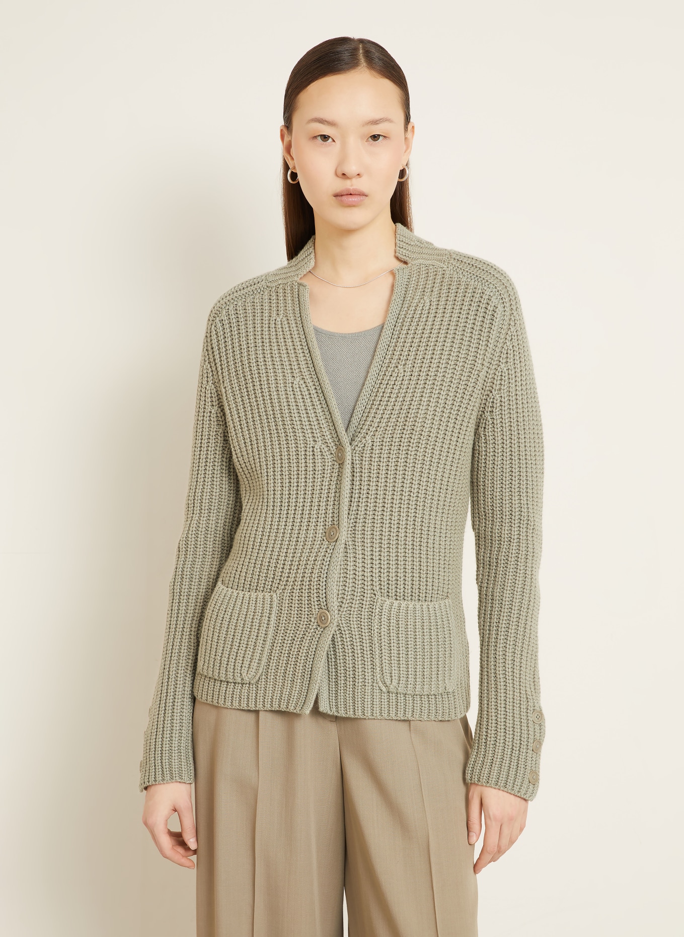 IRIS von ARNIM Strickjacke HELIANTHA aus Cashmere: GRAU