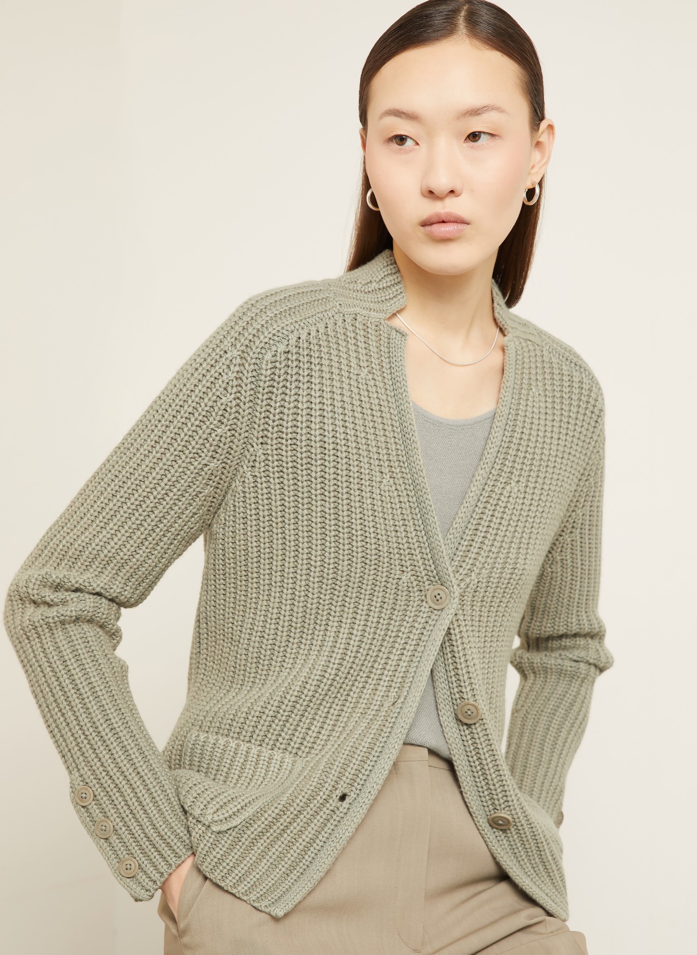 IRIS von ARNIM Strickjacke HELIANTHA aus Cashmere: GRAU
