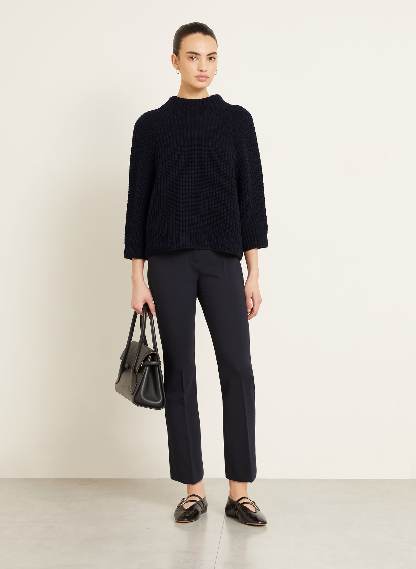 IRIS von ARNIM Cashmere-Pullover FALLOU mit 3/4-Arm: DUNKELBLAU