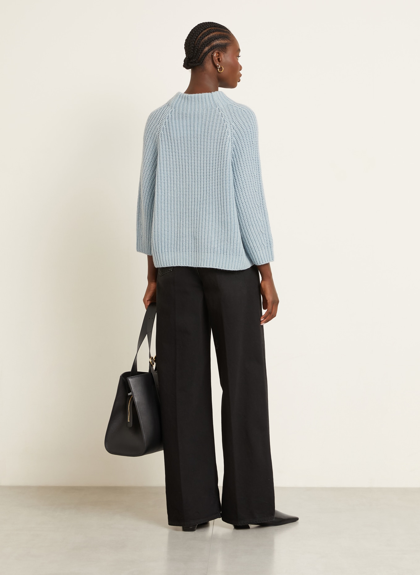 IRIS von ARNIM Cashmere-Pullover FALLOU mit 3/4-Arm: HELLBLAU