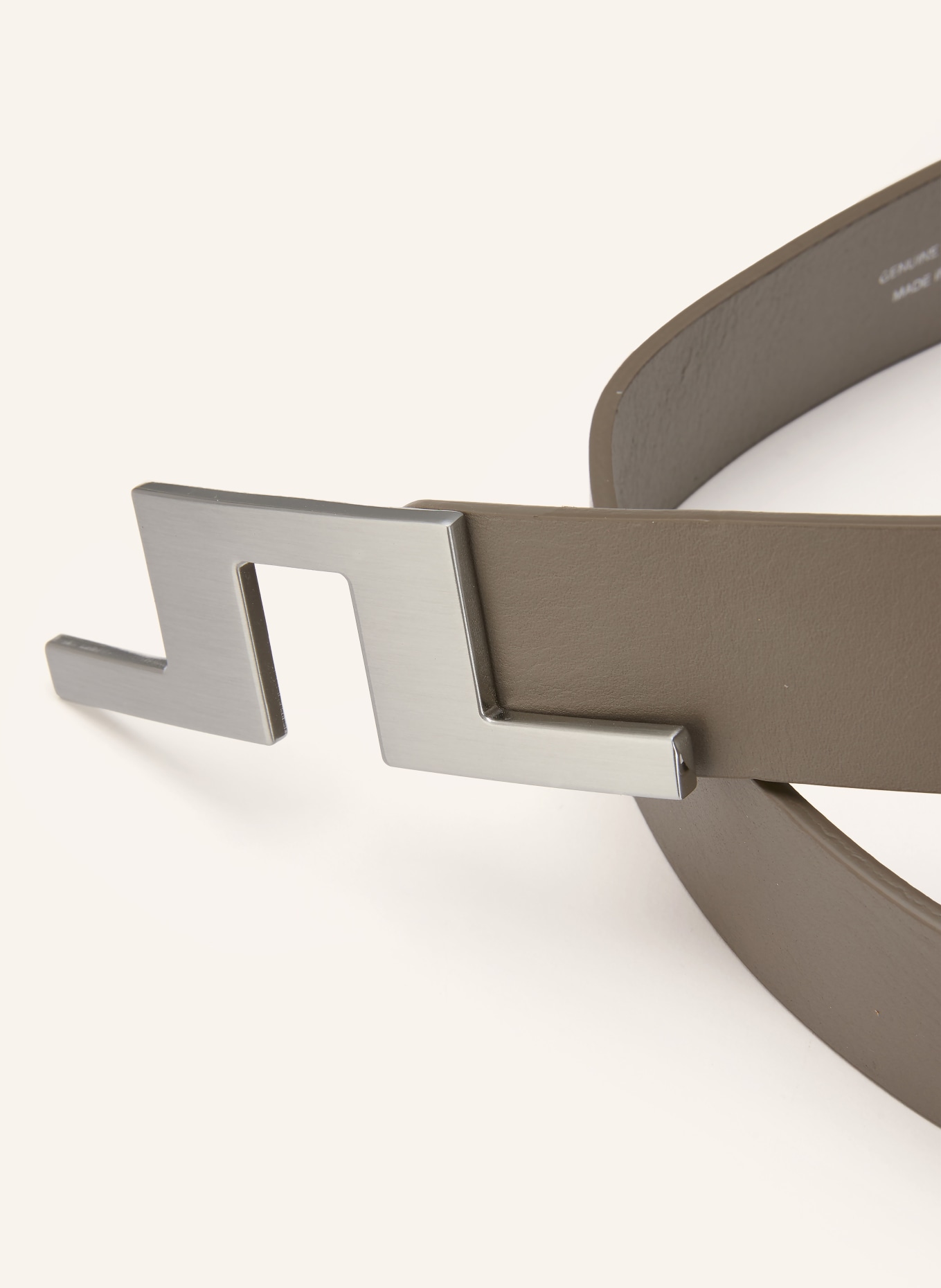 J.LINDEBERG Ledergürtel: TAUPE / SILBER
