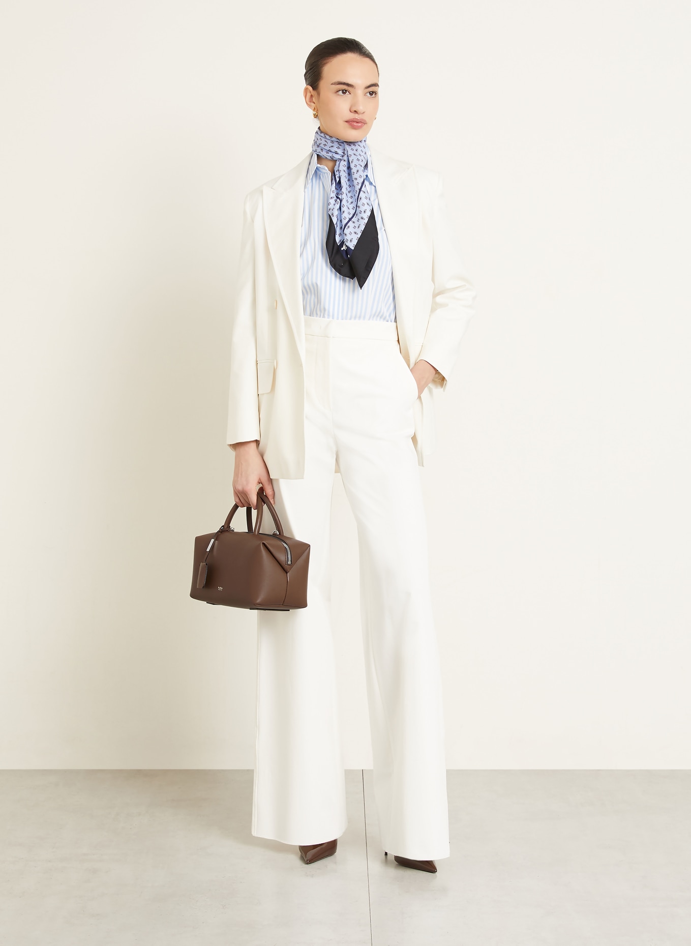 Max Mara Torebka HOLDALLM: CIEMNOBRĄZOWY / SREBRNY