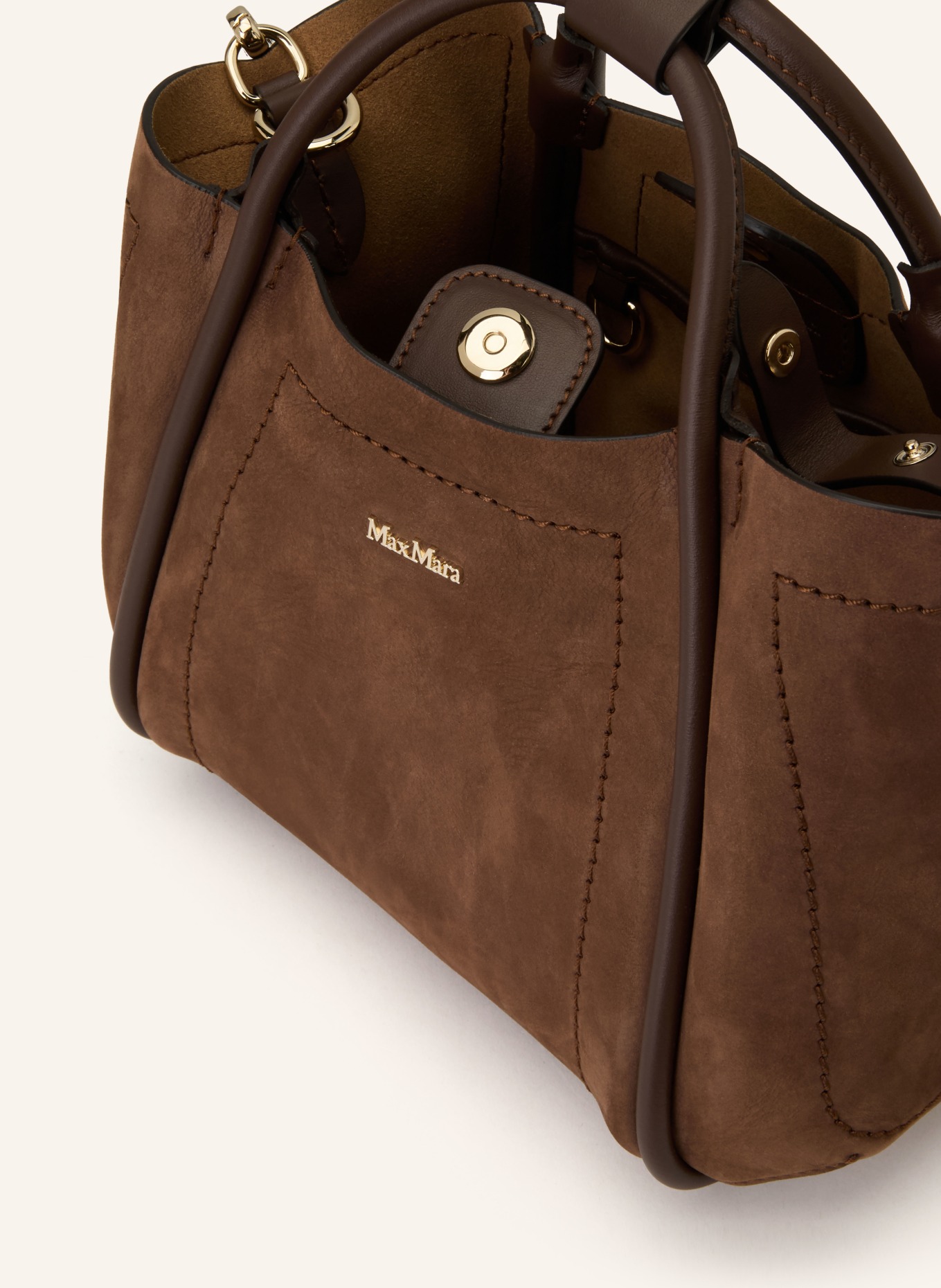 Max Mara Handtasche MARINE XS: DUNKELBRAUN / GOLD