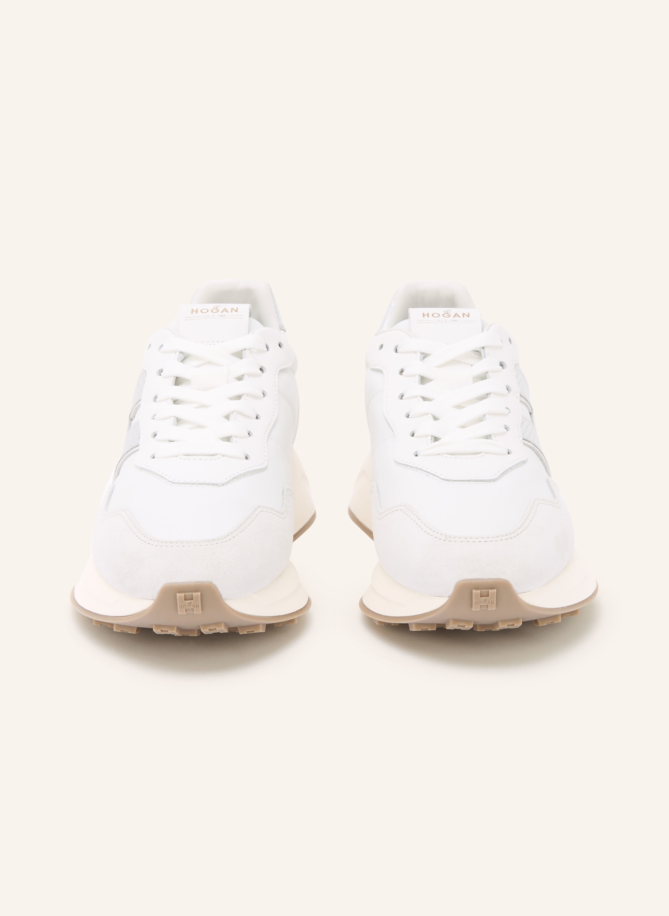 HOGAN Sneaker H641: WEISS / SILBER / HELLGRAU