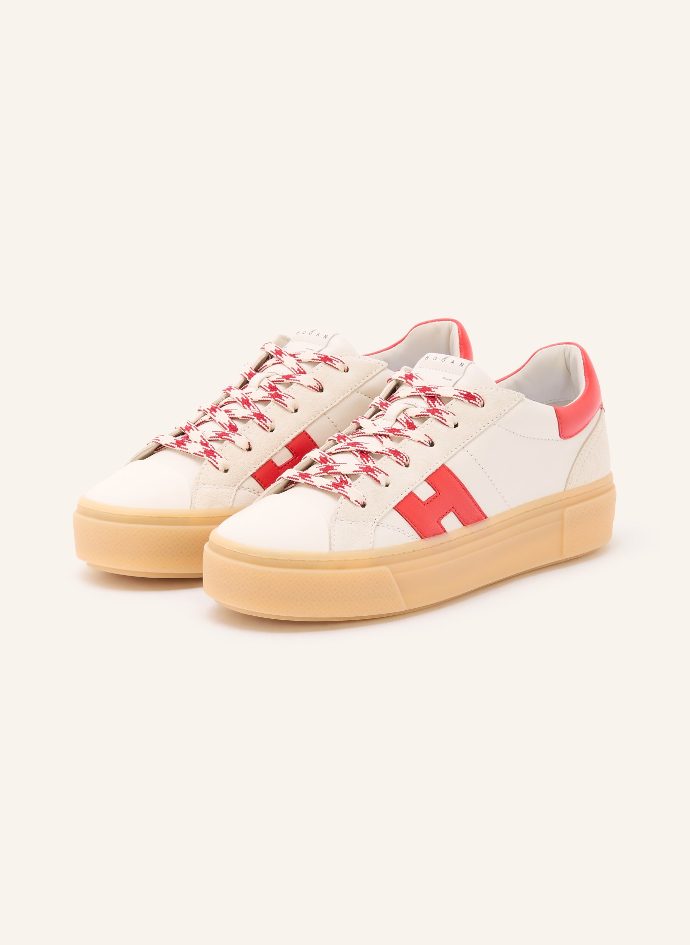 HOGAN Sneaker H705: ECRU / ROT