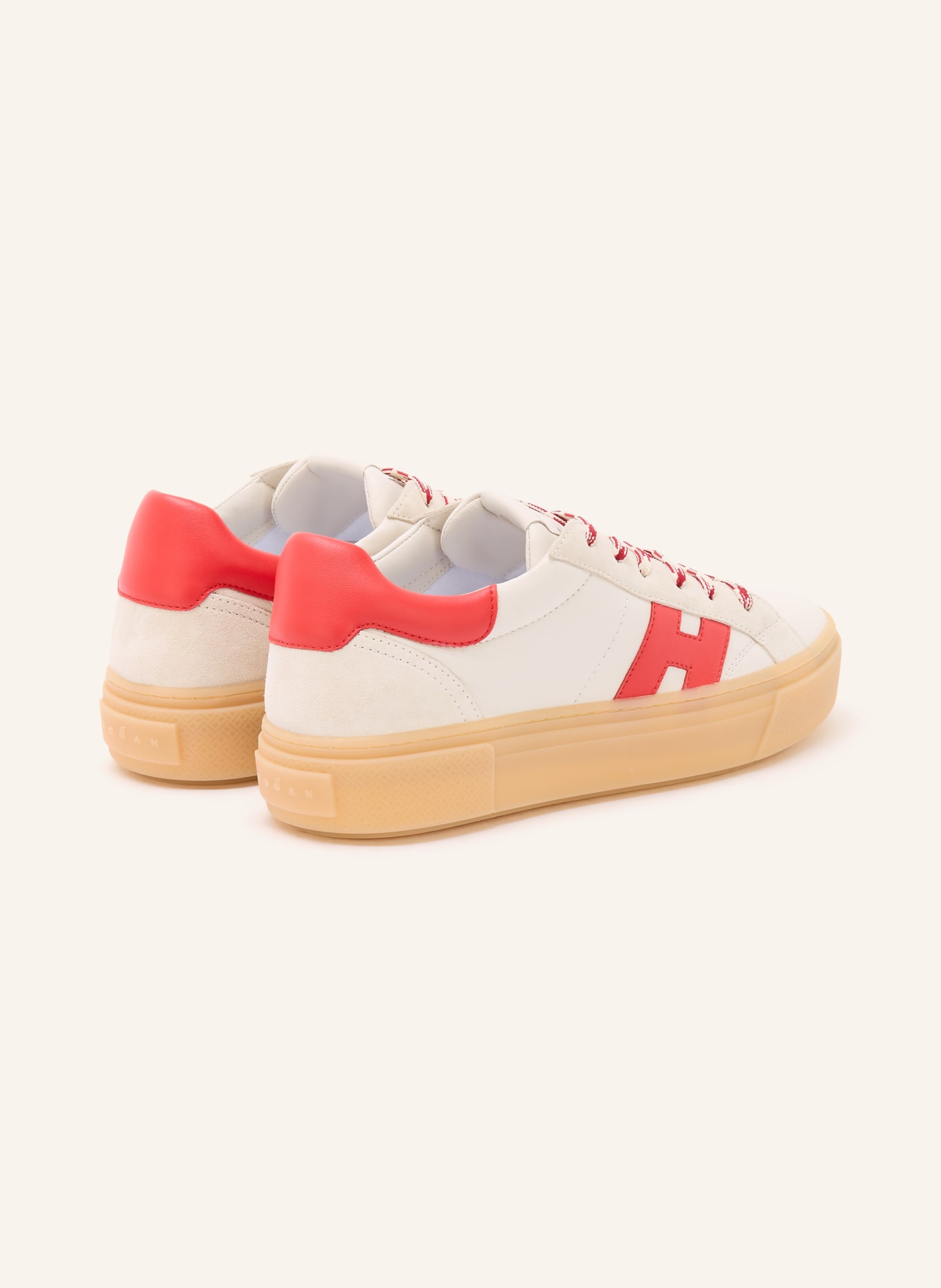 HOGAN Sneaker H705: ECRU / ROT