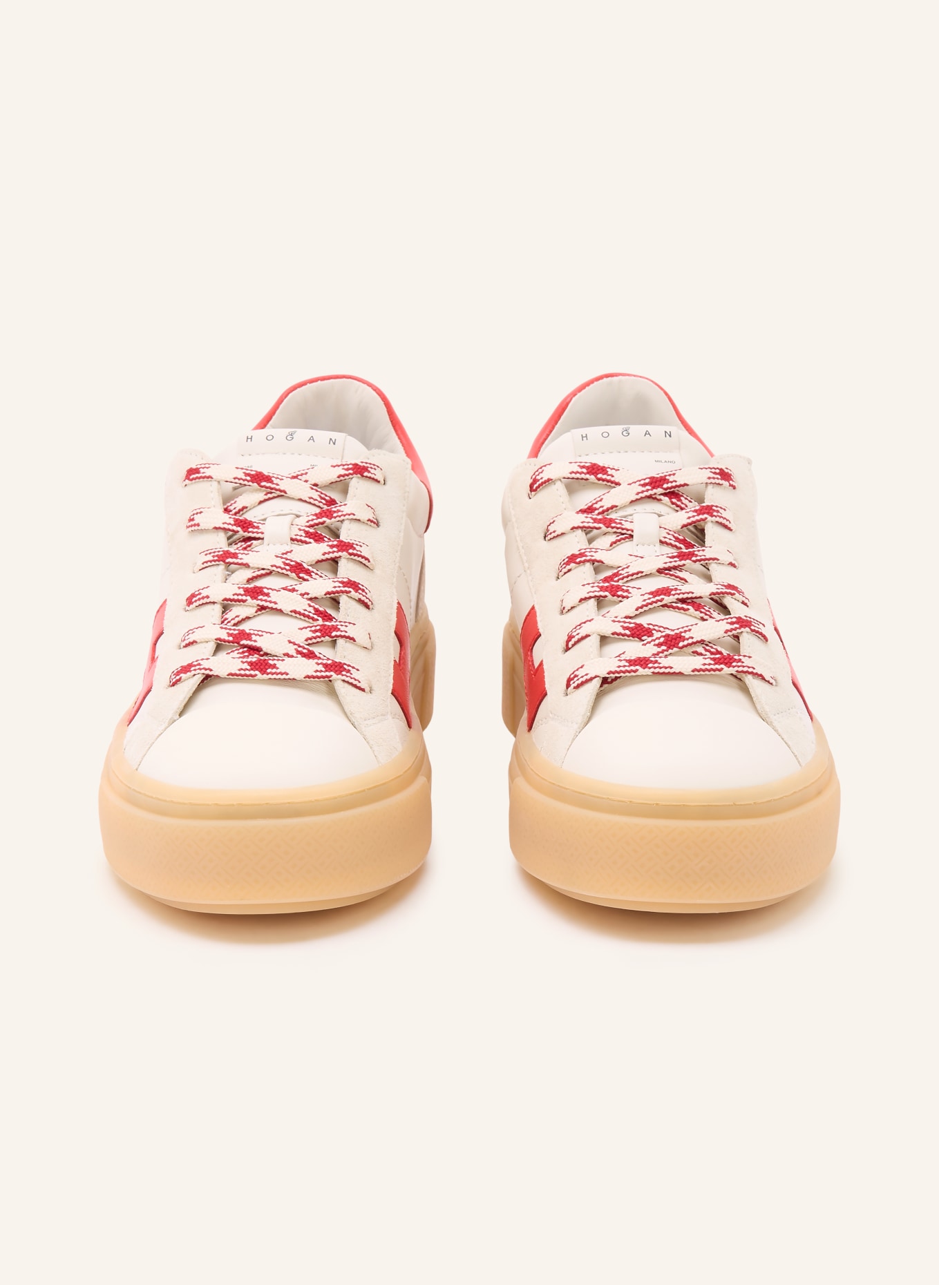 HOGAN Sneaker H705: ECRU / ROT