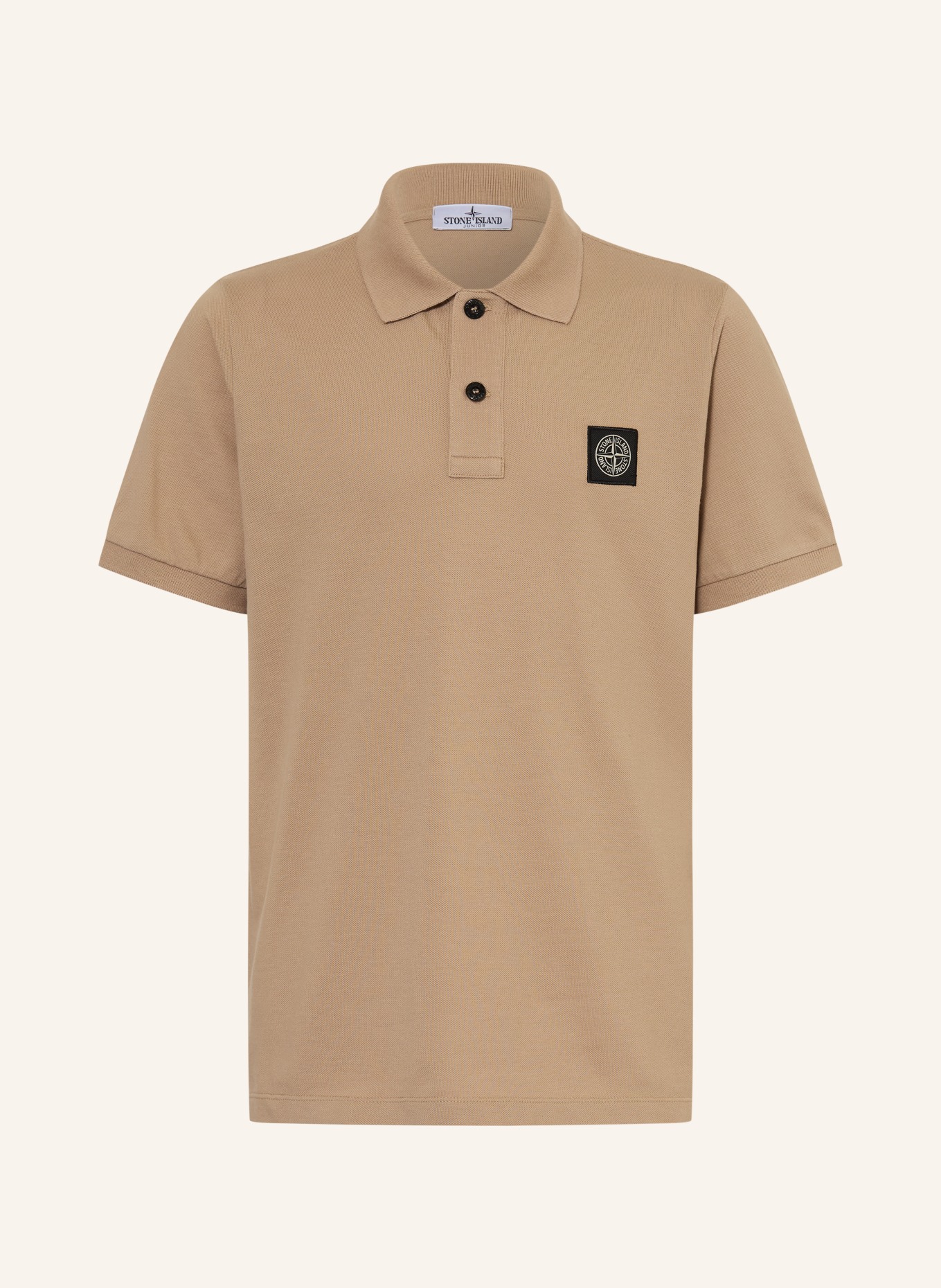 STONE ISLAND JUNIOR Piqué-Poloshirt: HELLBRAUN