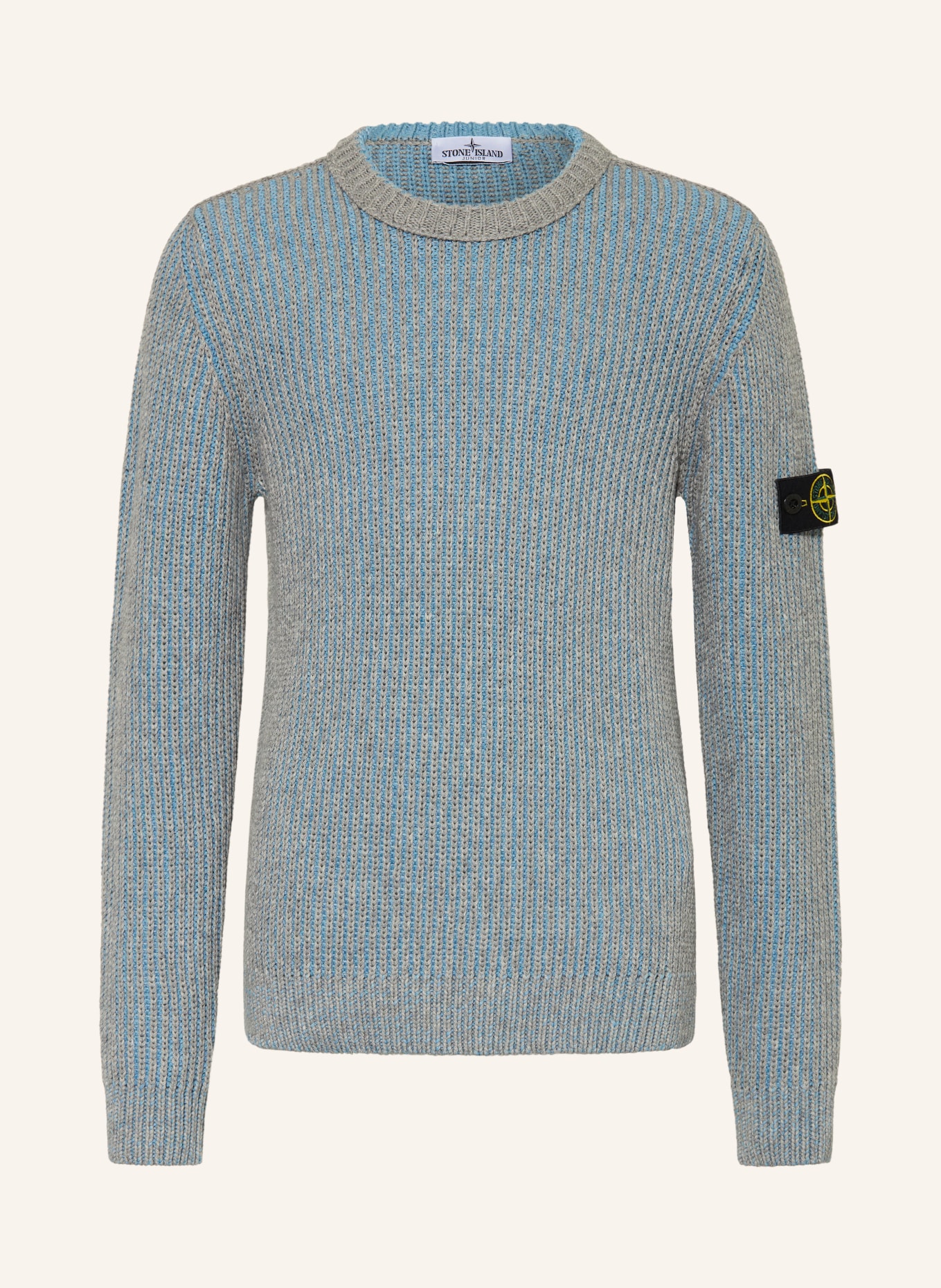STONE ISLAND JUNIOR Pullover: GRAU / HELLBLAU