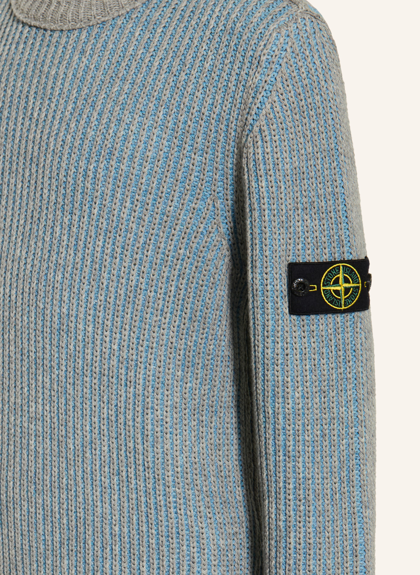 STONE ISLAND JUNIOR Pullover: GRAU / HELLBLAU