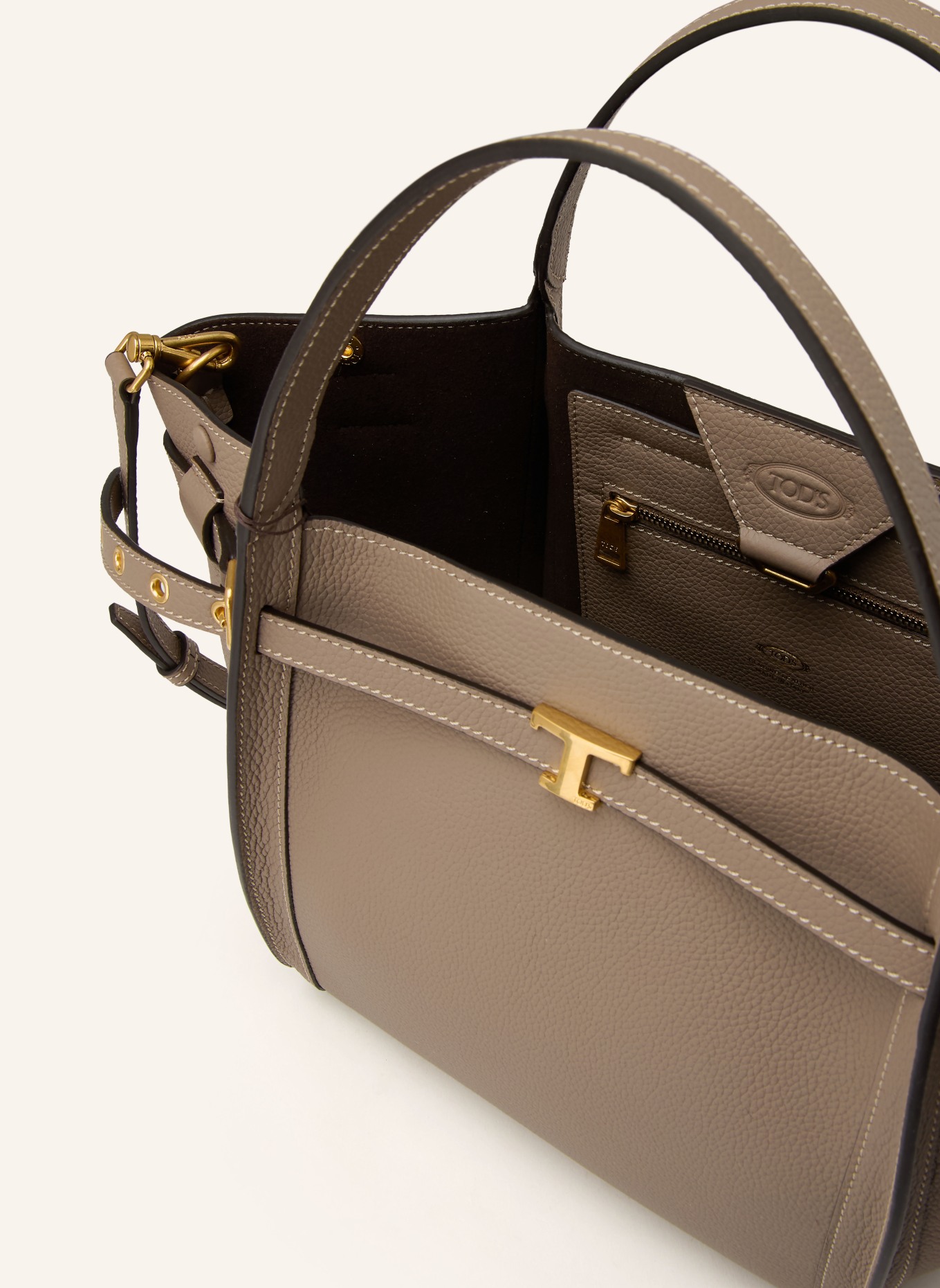TOD'S Shopper TIM SMALL: CAMEL / GOLD