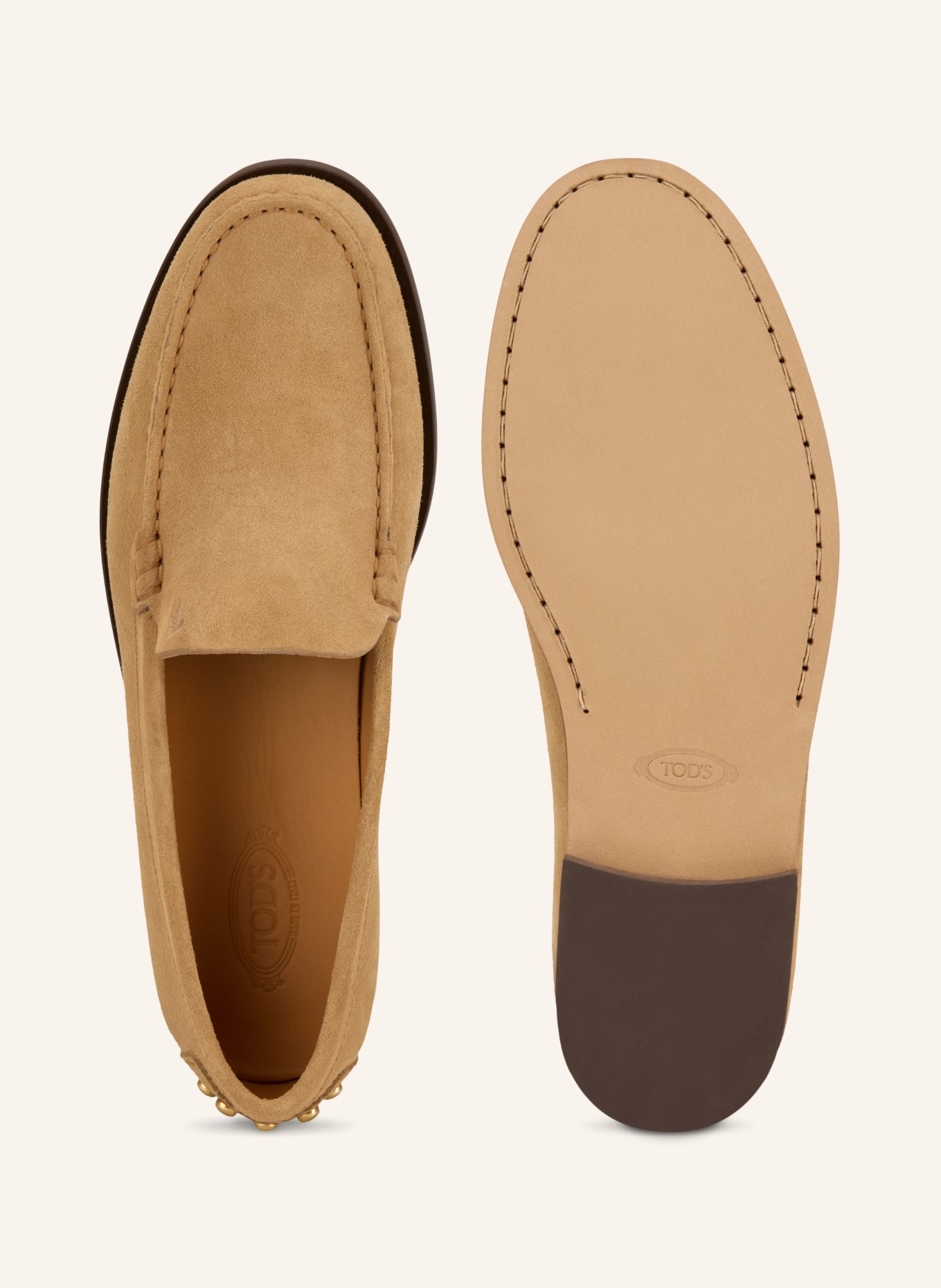 TOD'S Mokasíny s cvočky: VELBLOUDÍ