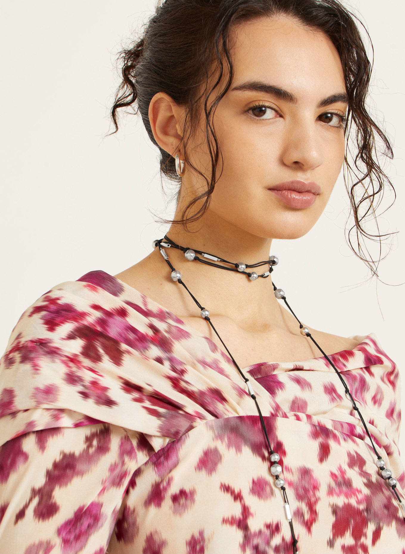 ISABEL MARANT SCARF necklace: SILVER / BLACK