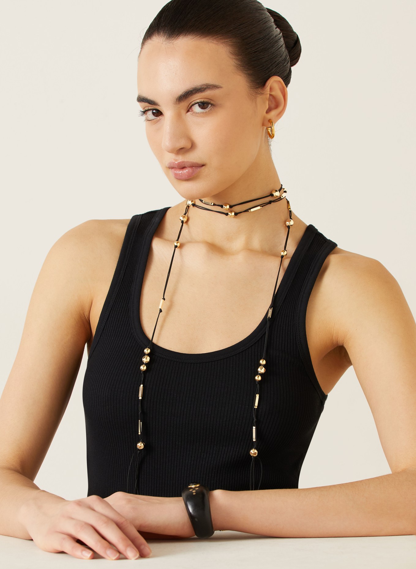 ISABEL MARANT Naszyjnik SCARF: ZŁOTY / CZARNY