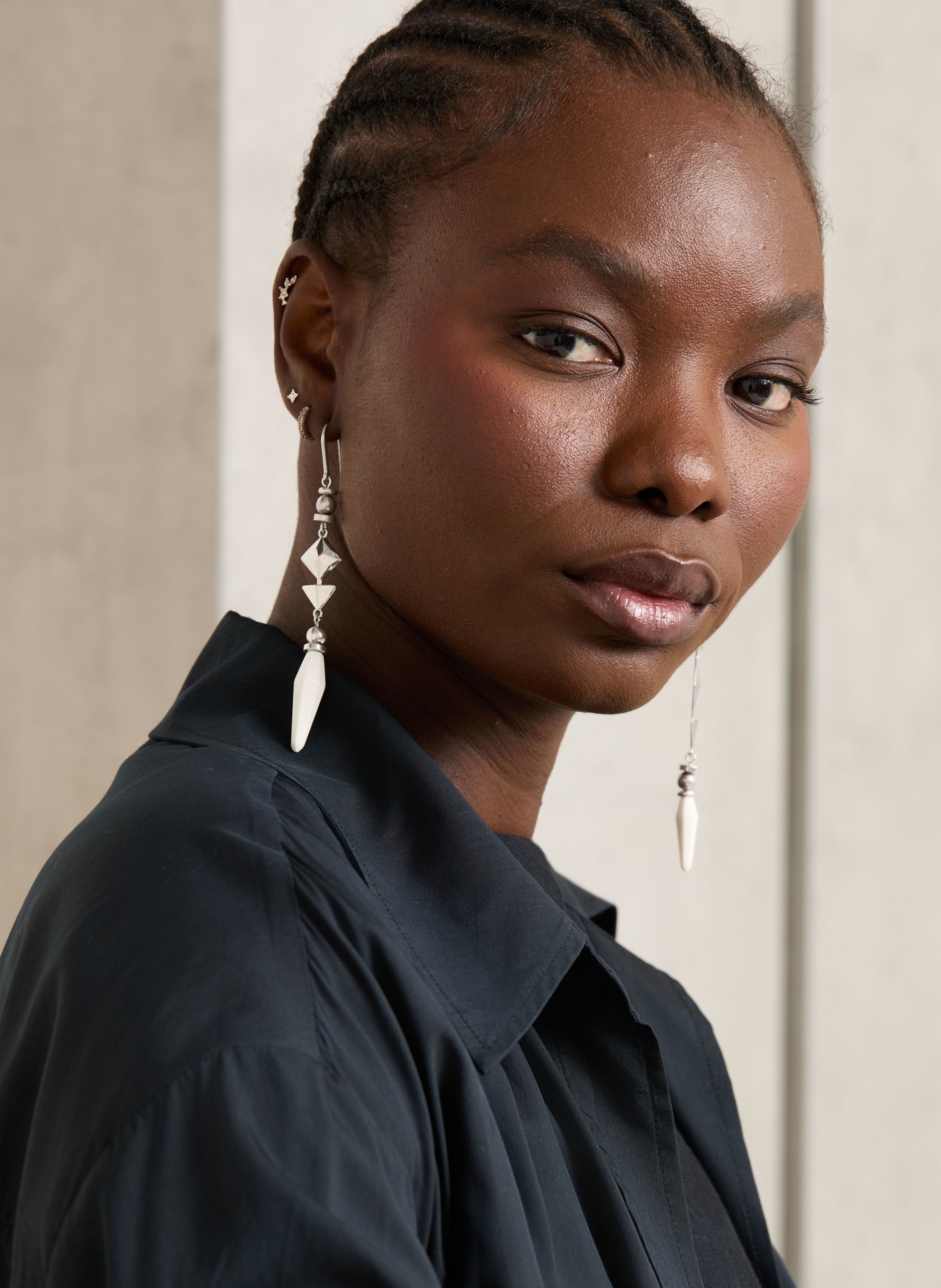 ISABEL MARANT Kolczyki IDA: SREBRNY / ECRU