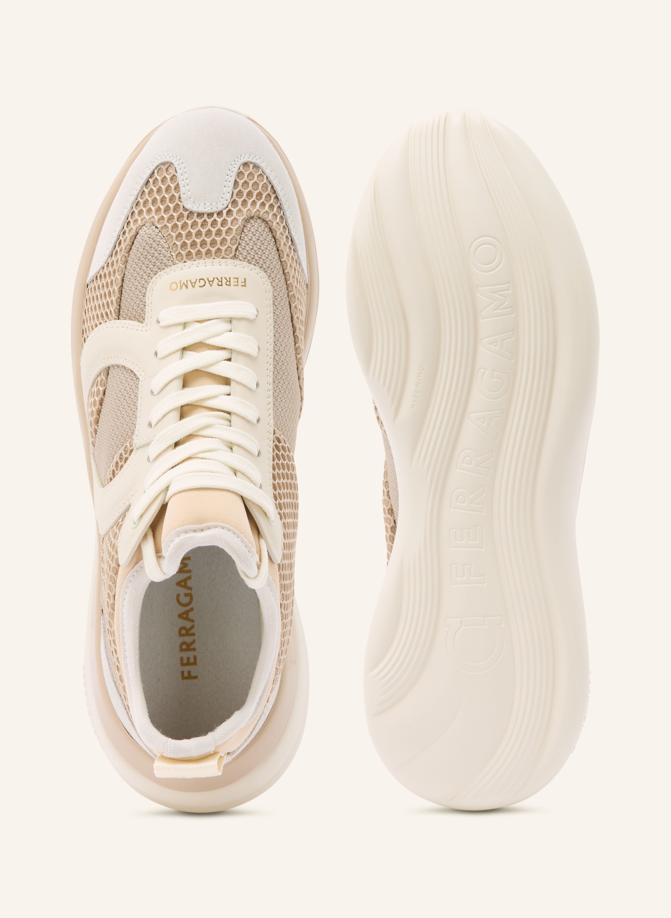 FERRAGAMO Sneaker TIMOTHE: BEIGE / CREME