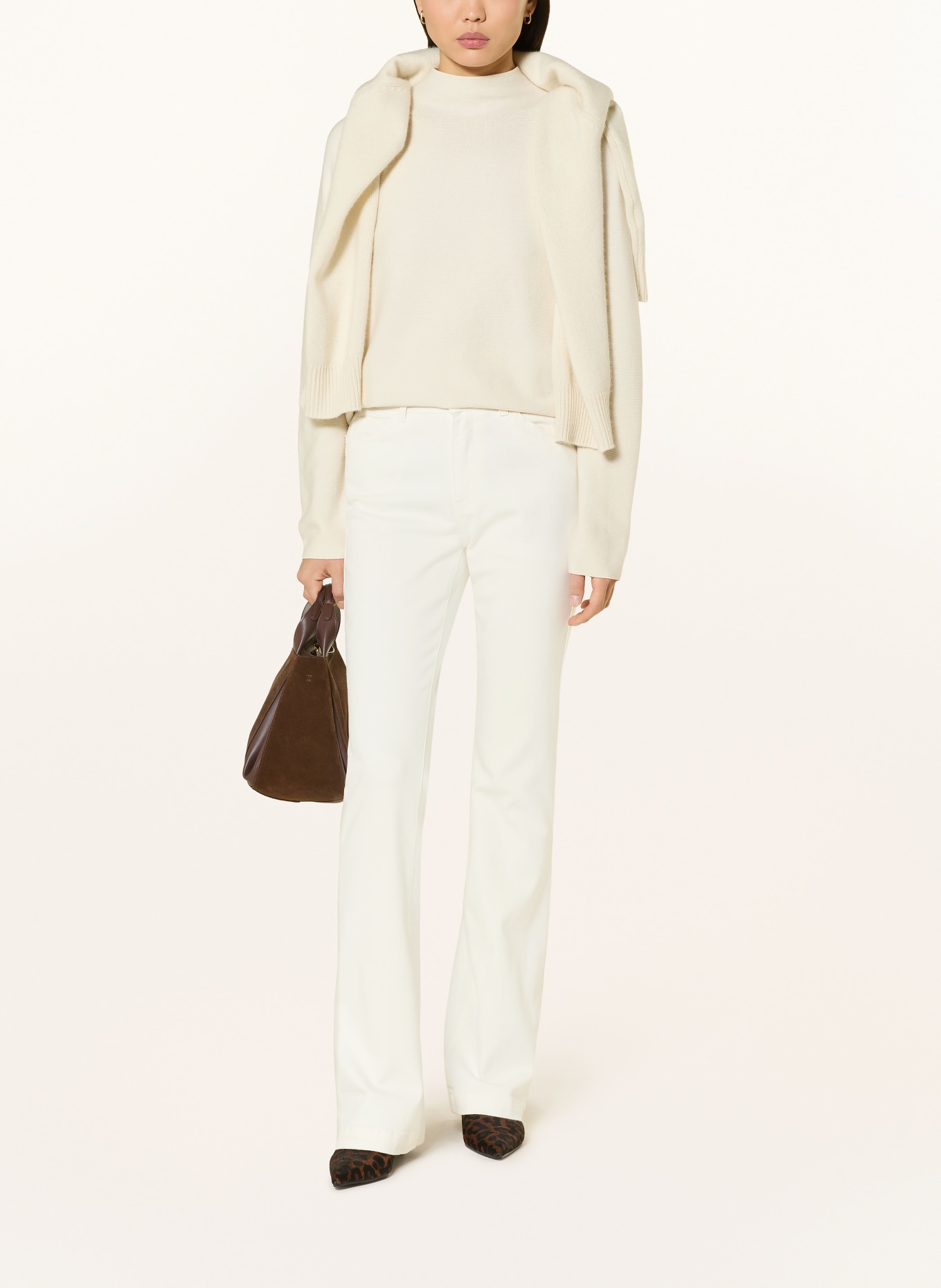 ELENA MIRO Bootcut Jeans: 011 OFF WHITE