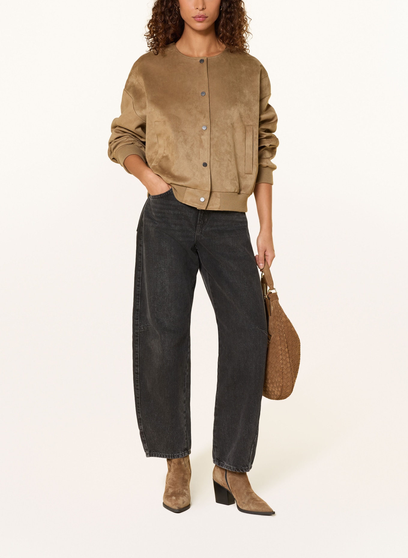 WITHBLACK FREYA leather-look blouson: CAMEL