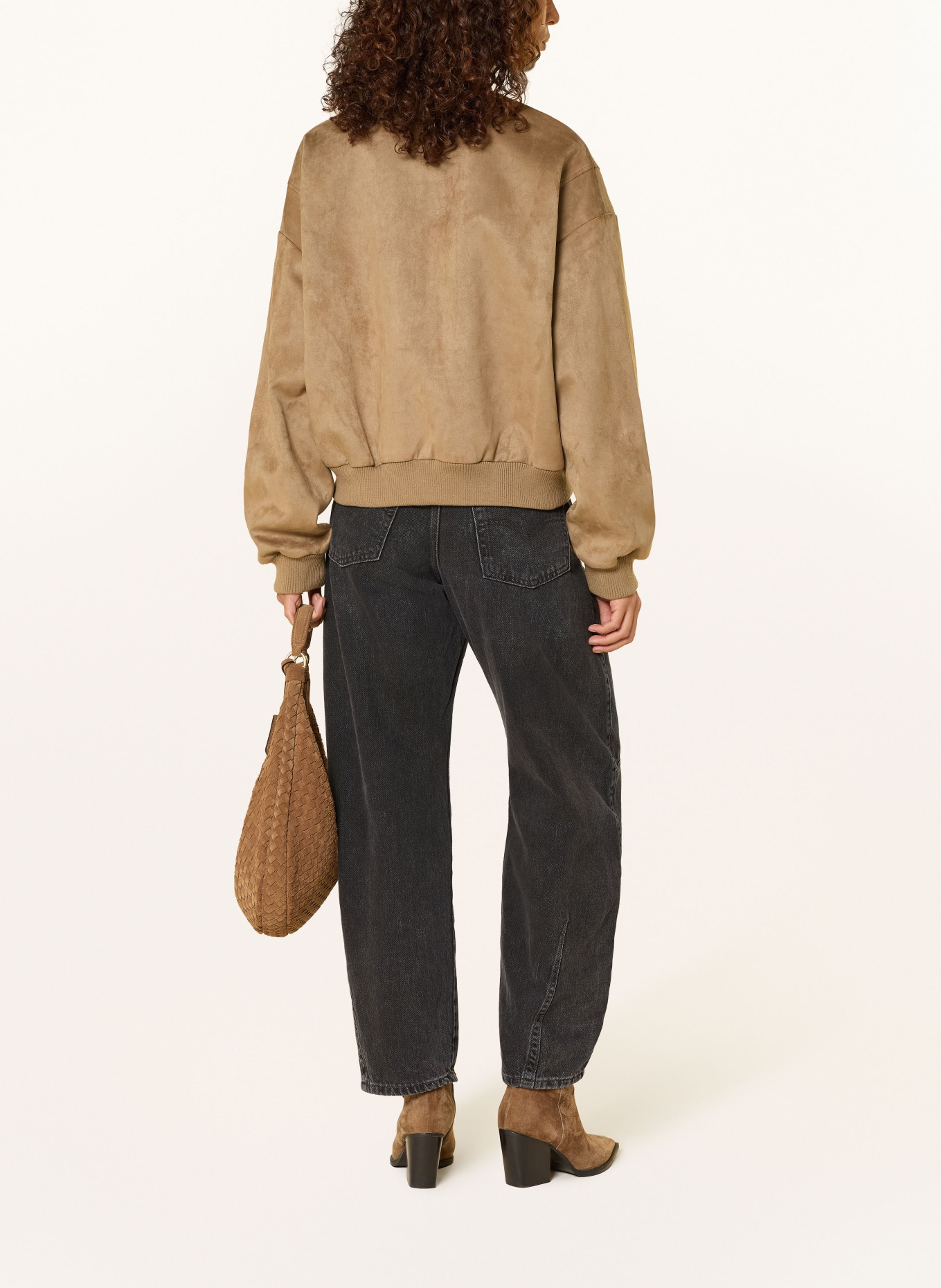 WITHBLACK FREYA leather-look blouson: CAMEL