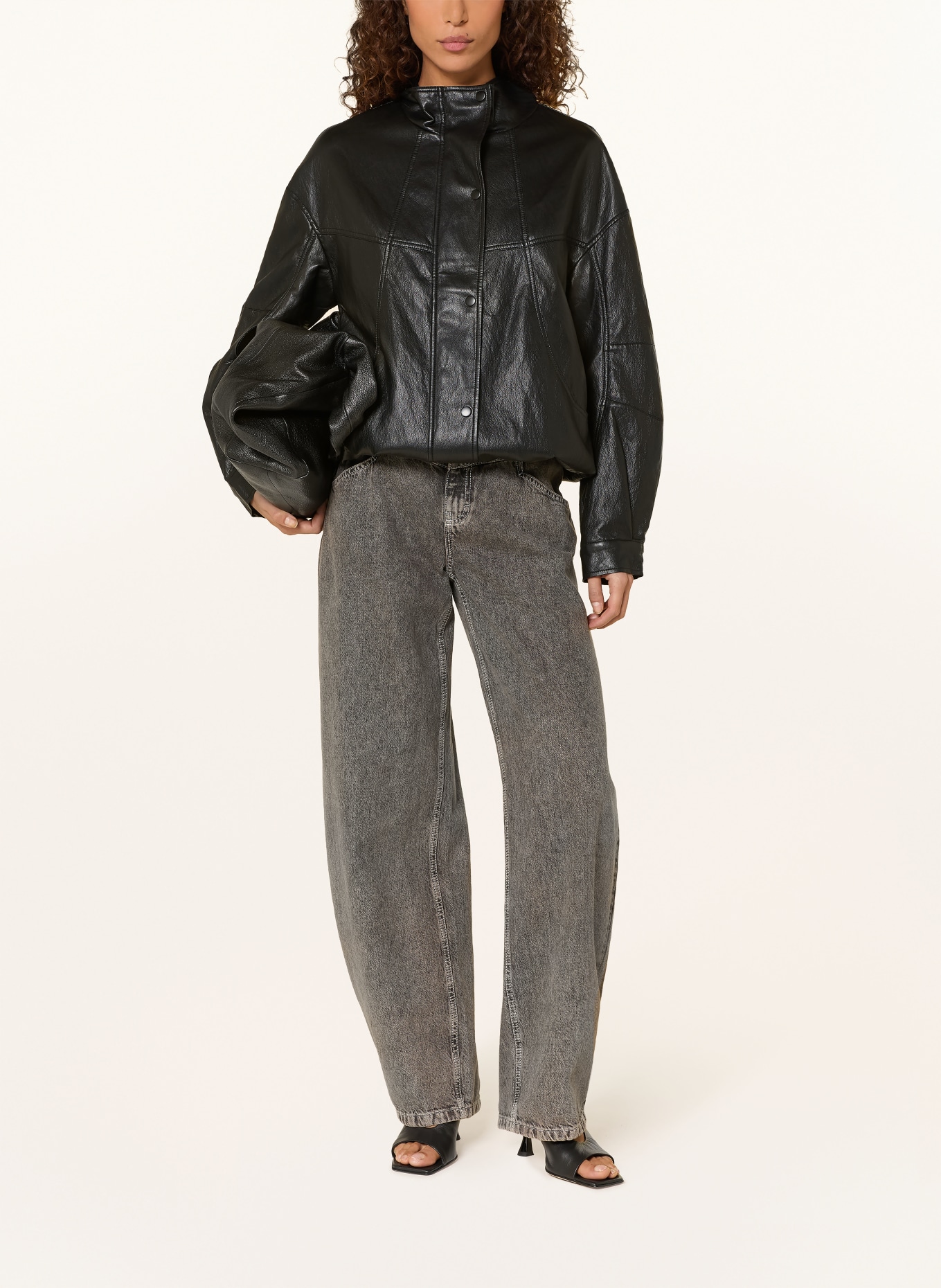 WITHBLACK Jacke ANNI in Lederoptik: SCHWARZ