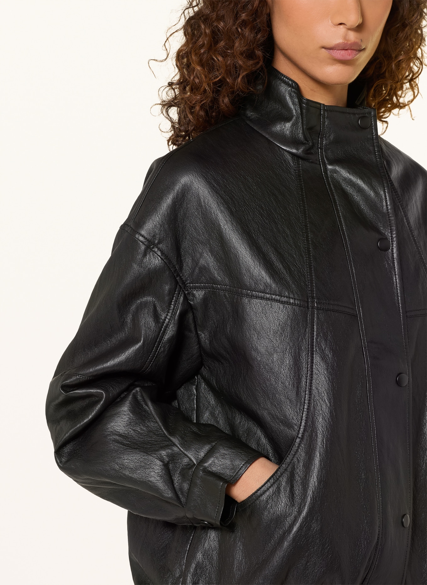 WITHBLACK Jacke ANNI in Lederoptik: SCHWARZ