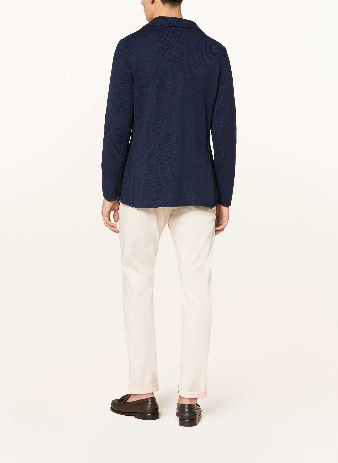 LARDINI Stricksakko Extra Slim Fit: DUNKELBLAU