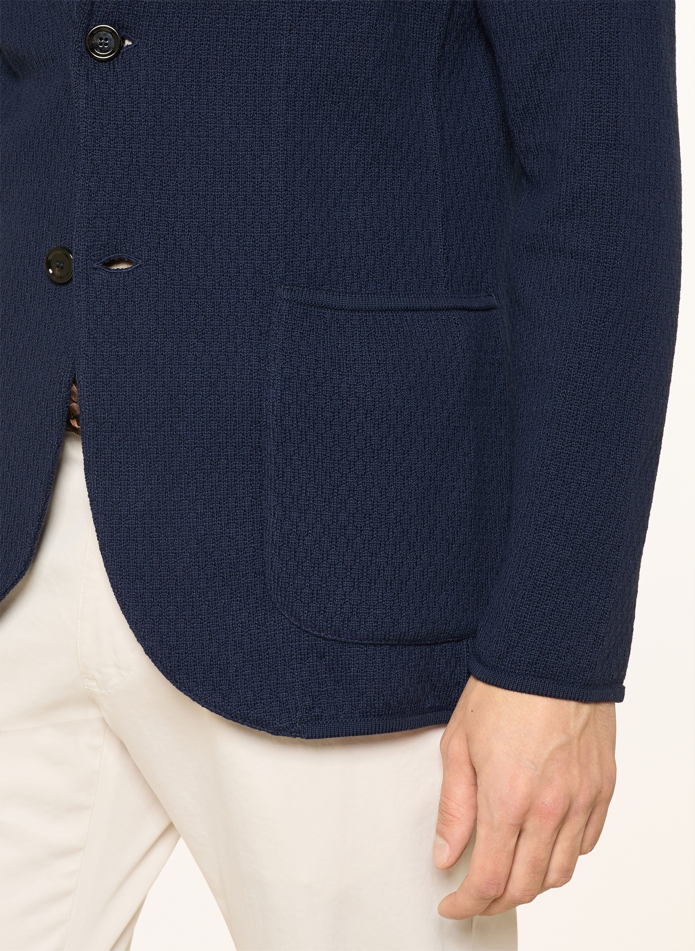 LARDINI Stricksakko Extra Slim Fit: DUNKELBLAU