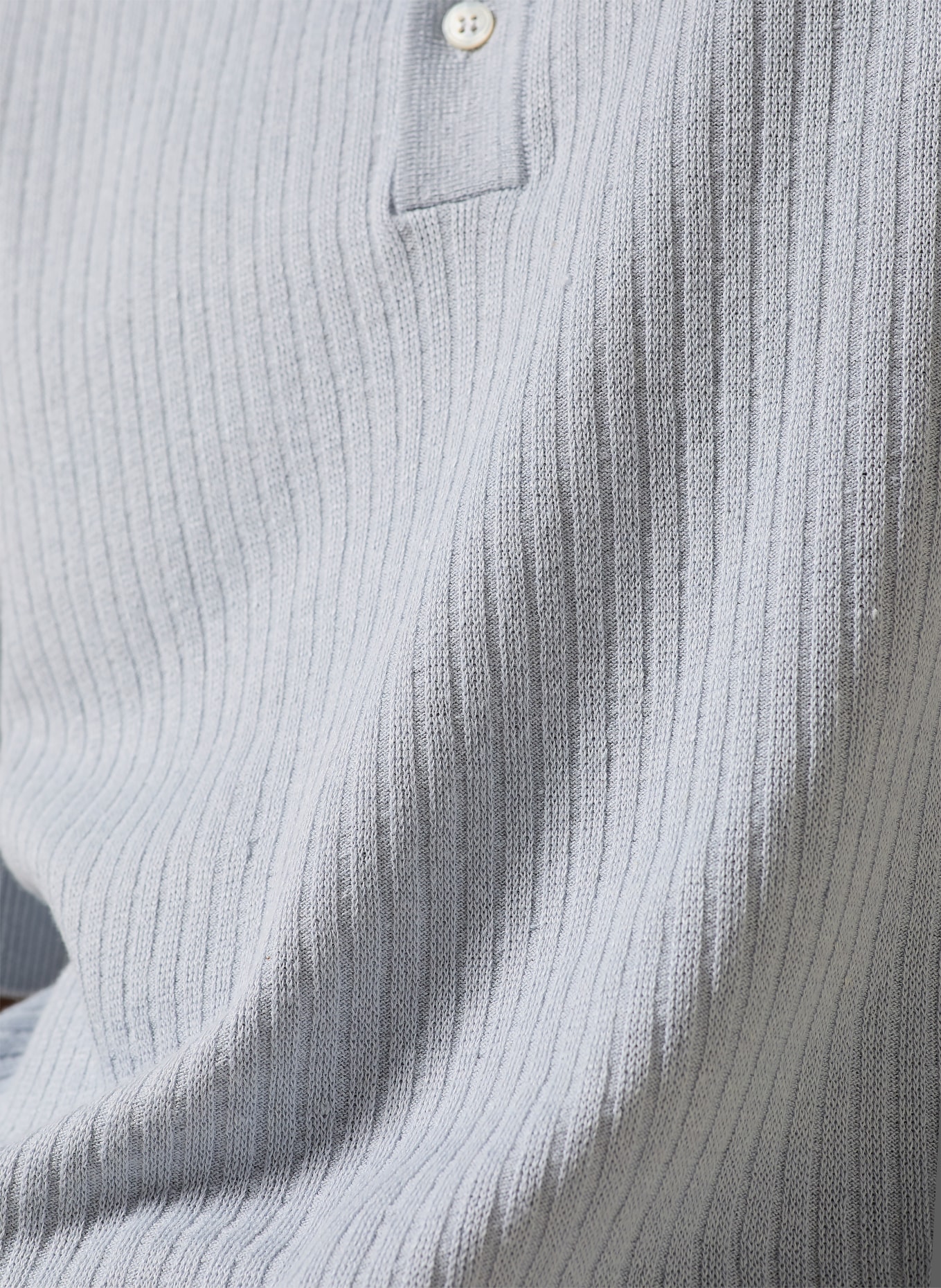 LARDINI Strick-Poloshirt aus Leinen: HELLBLAU