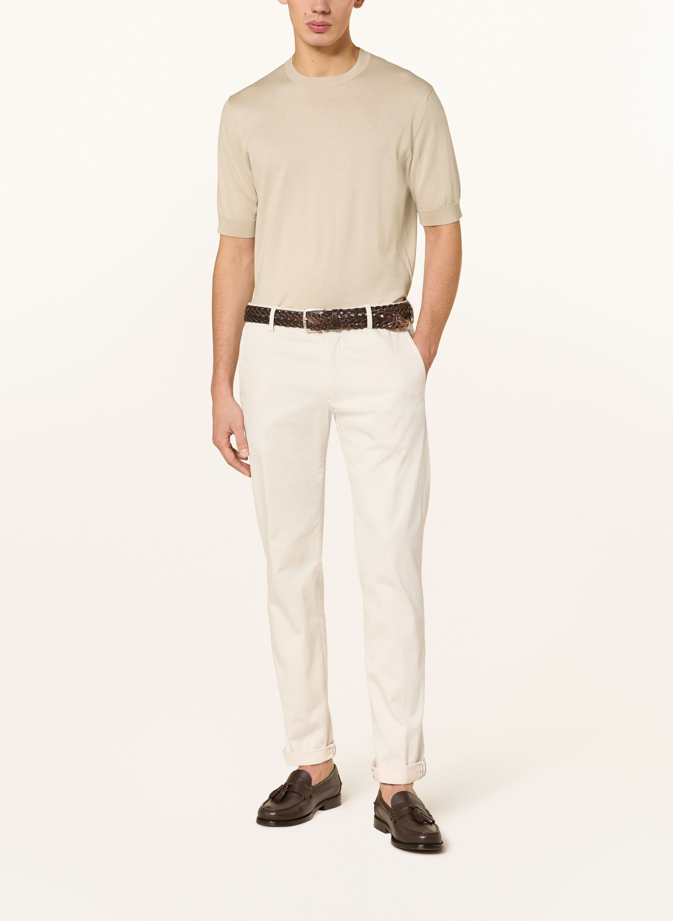 LARDINI knit shirt: BEIGE