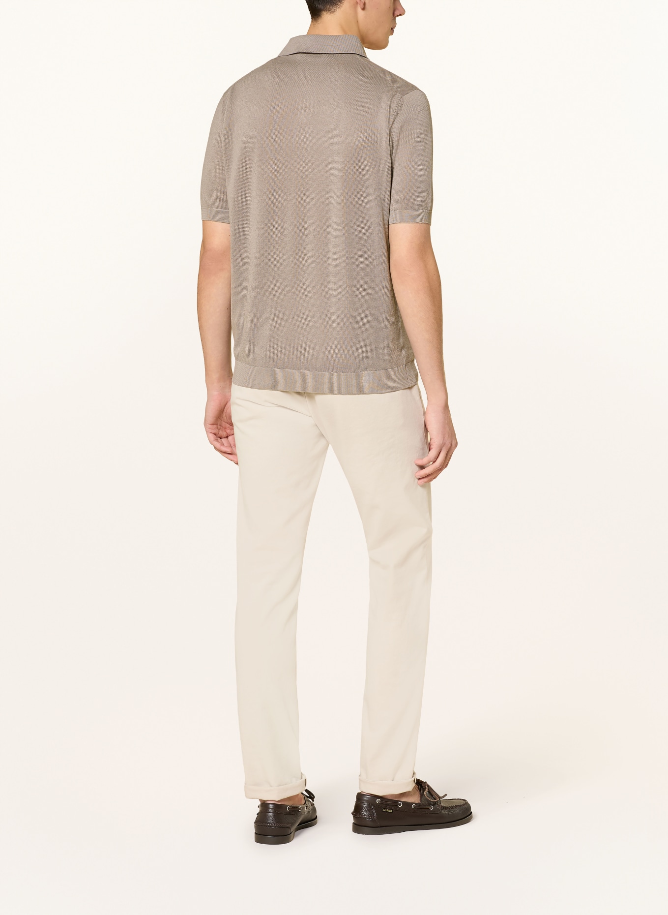 LARDINI Piqué-Poloshirt: TAUPE